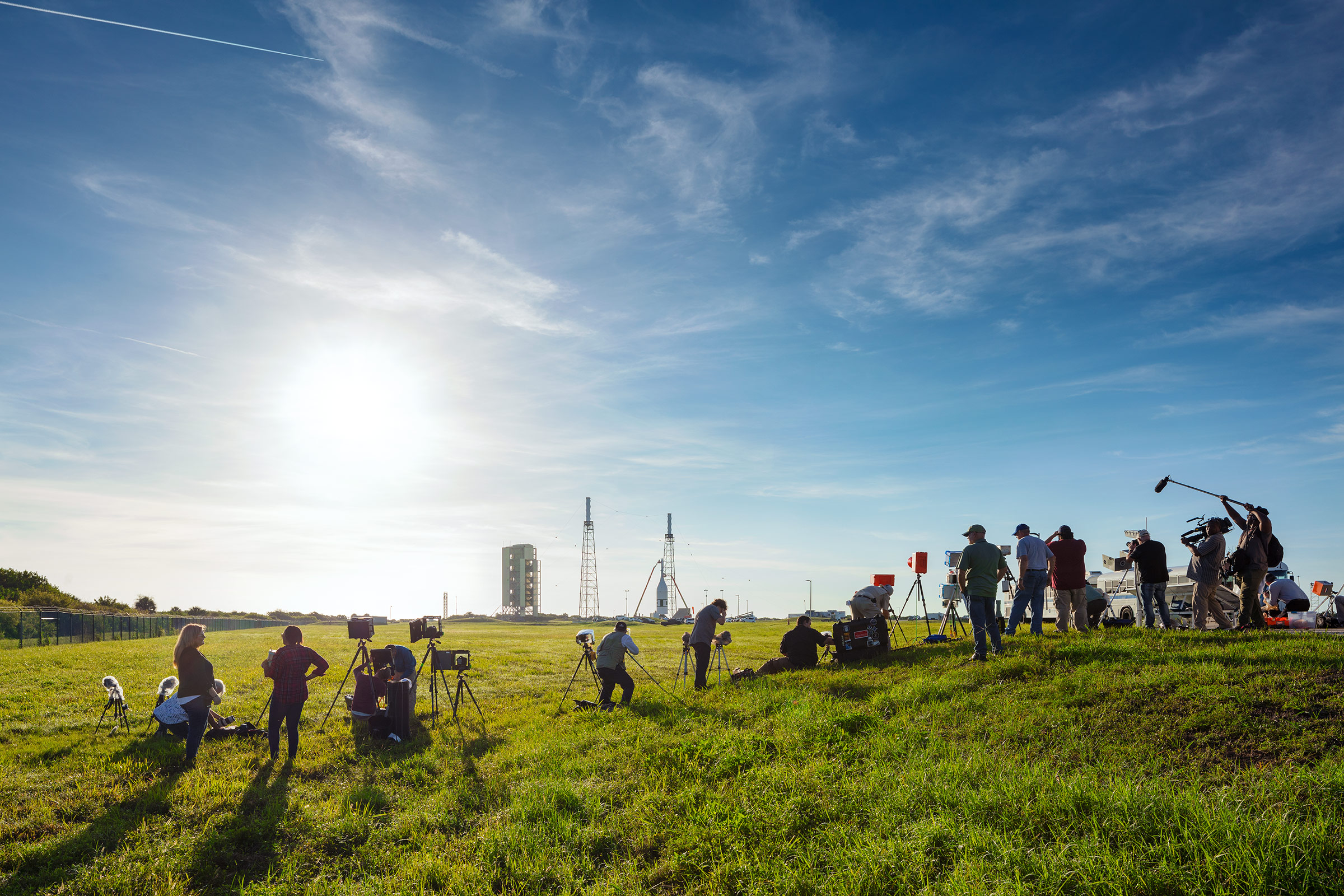 NASA’s Orion spacecraft awaits a test of its launch-abort system at Cape Canaveral on July 2