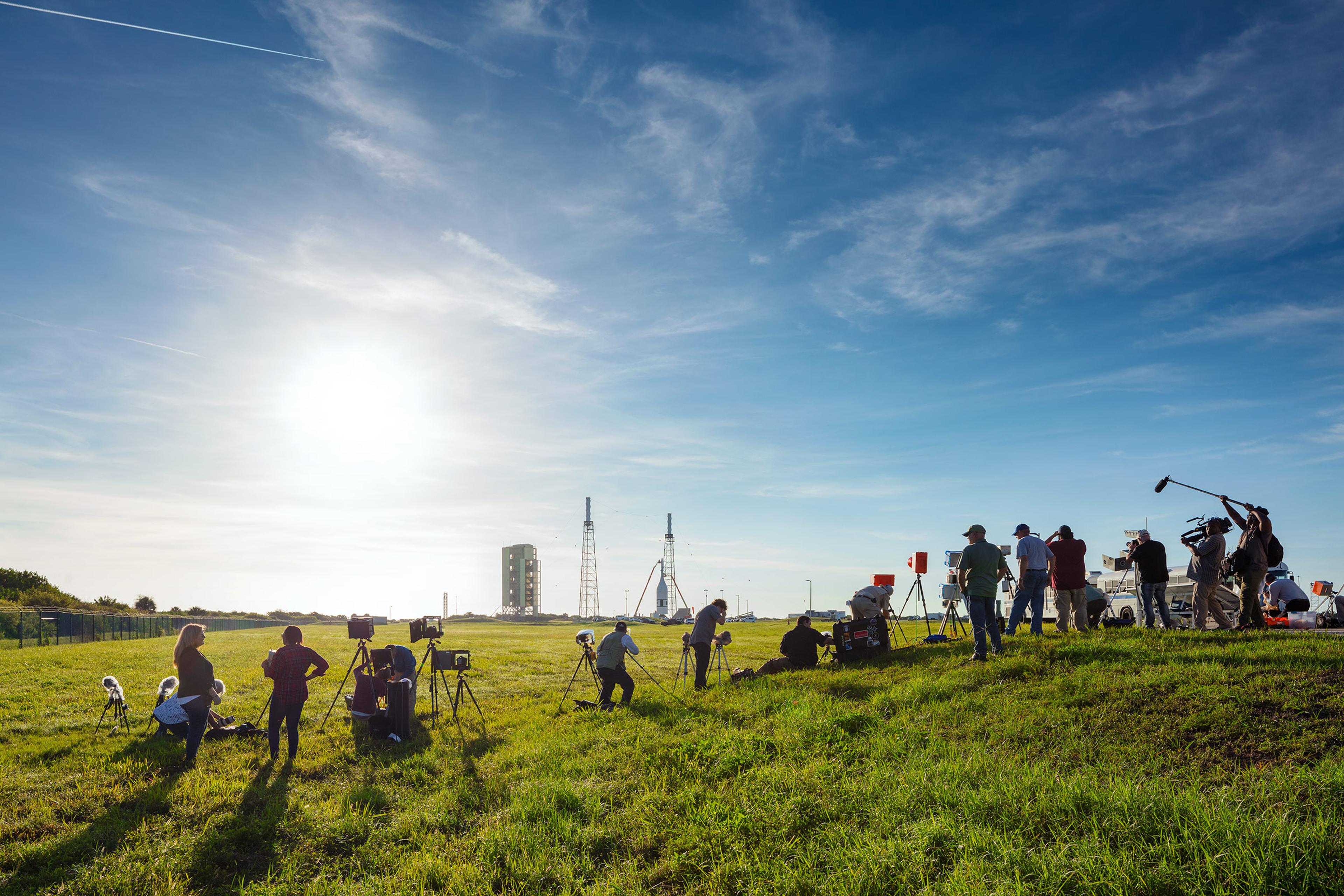 NASA’s Orion spacecraft awaits a test of its launch-abort system at Cape Canaveral on July 2