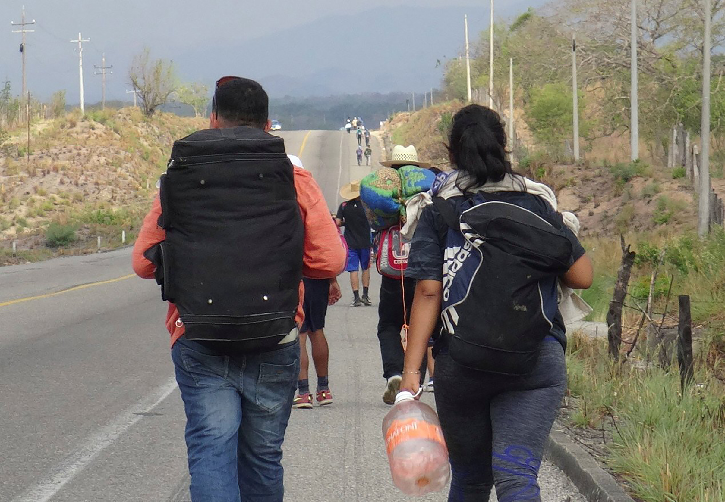 Central American migrants arrive at in Ixtepec, Oaxaca, Mexico, before continuing their journey to the U.S. despite U.S. President Donald Trump's vow to stamp out illegal immigration