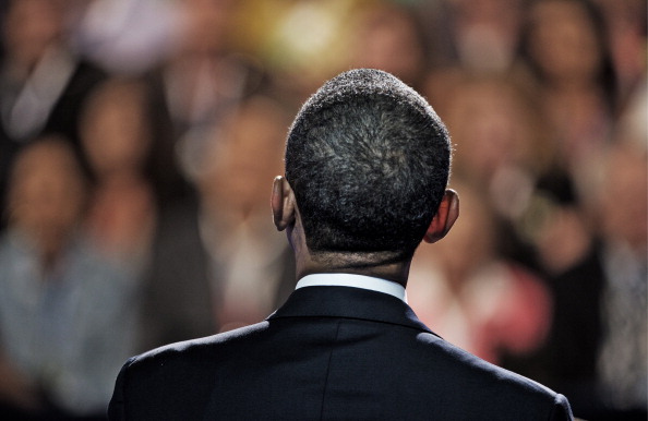 President Barack Obama onstage at the Democratic National Convention at Time Warner Cable Arena on September 6, 2012 in Charlotte, North Carolina.