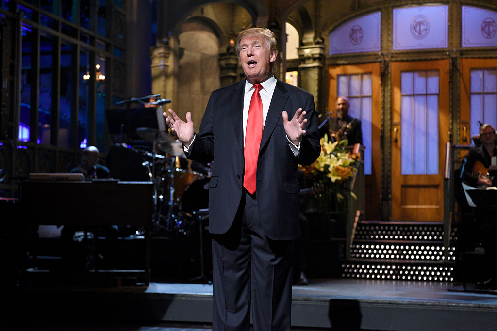 Donald Trump on "Saturday Night Live" during the monologue on Nov. 7, 2015.