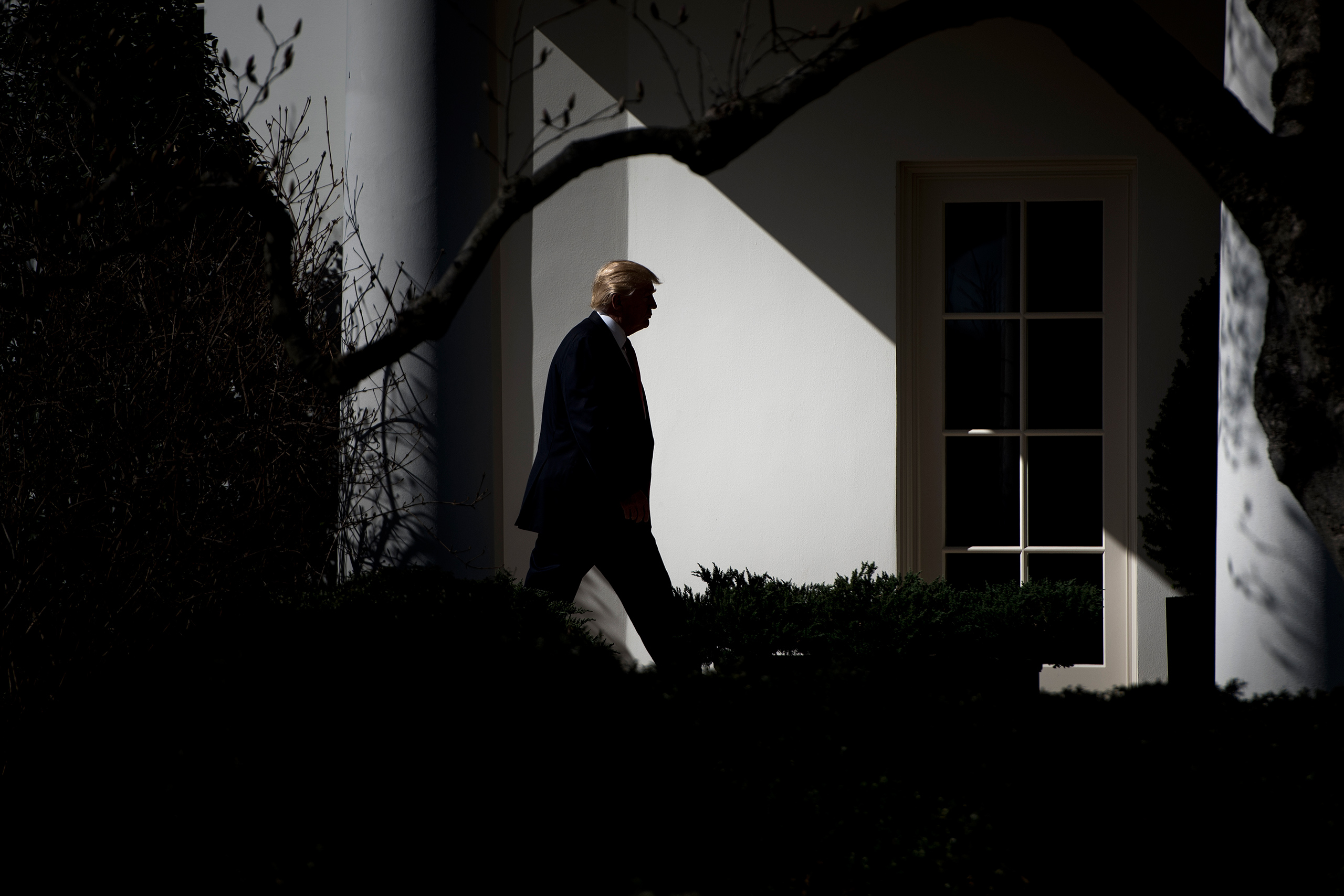 US President Donald Trump walks from Marine One to the White House February 24, 2017 in Washington, DC.