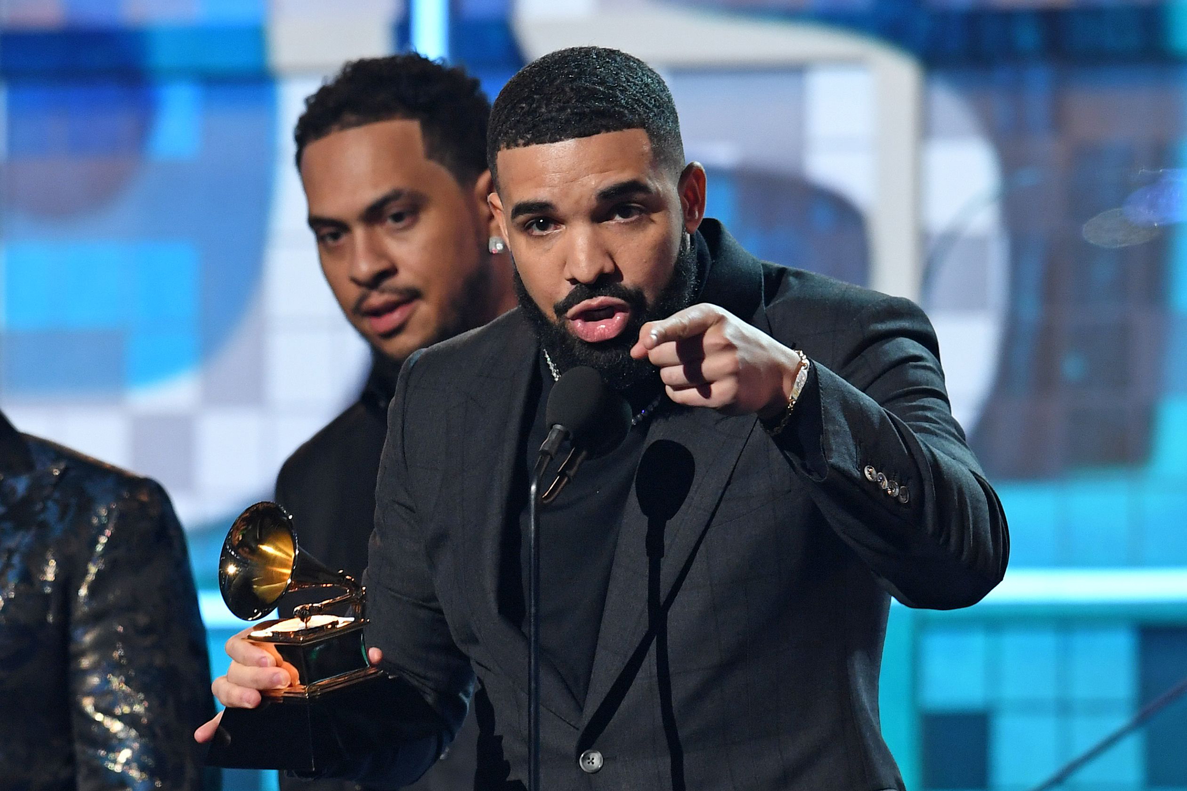 Drake accepts the award for Best Rap Son for "Gods Plan" during the 61st Annual Grammy Awards