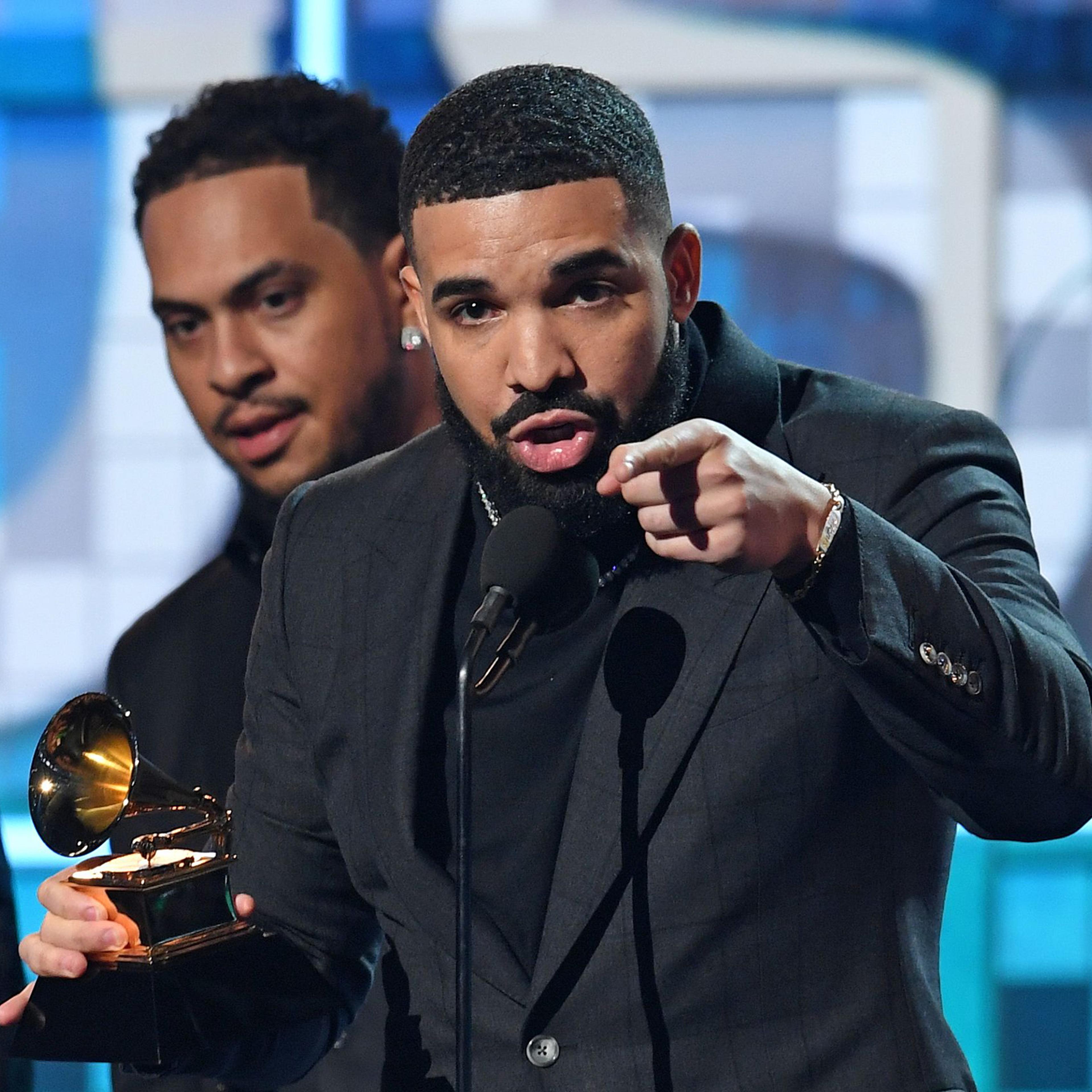 Drake accepts the award for Best Rap Son for "Gods Plan" during the 61st Annual Grammy Awards