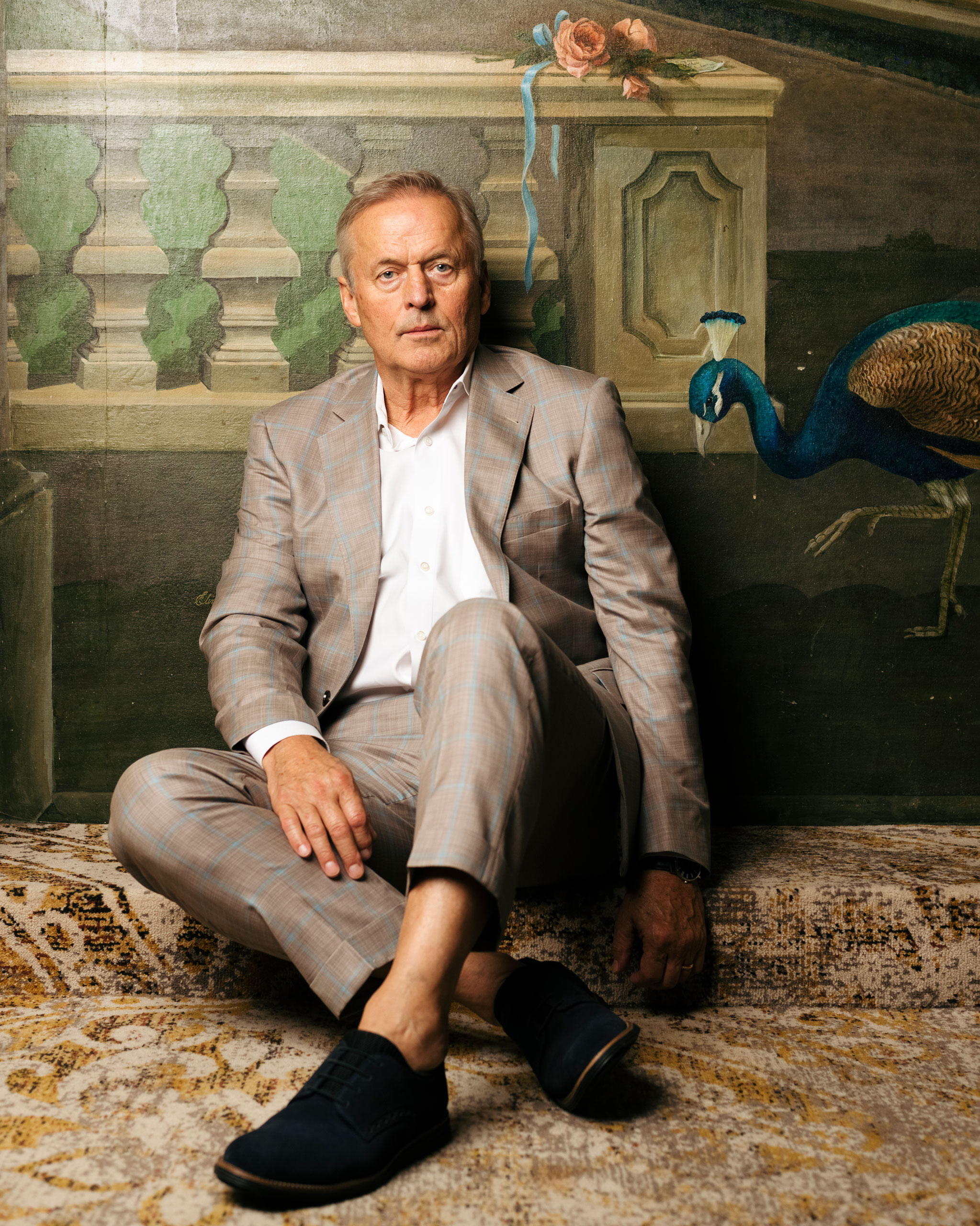 John Grisham sitting at the Peabody Hotel in Memphis