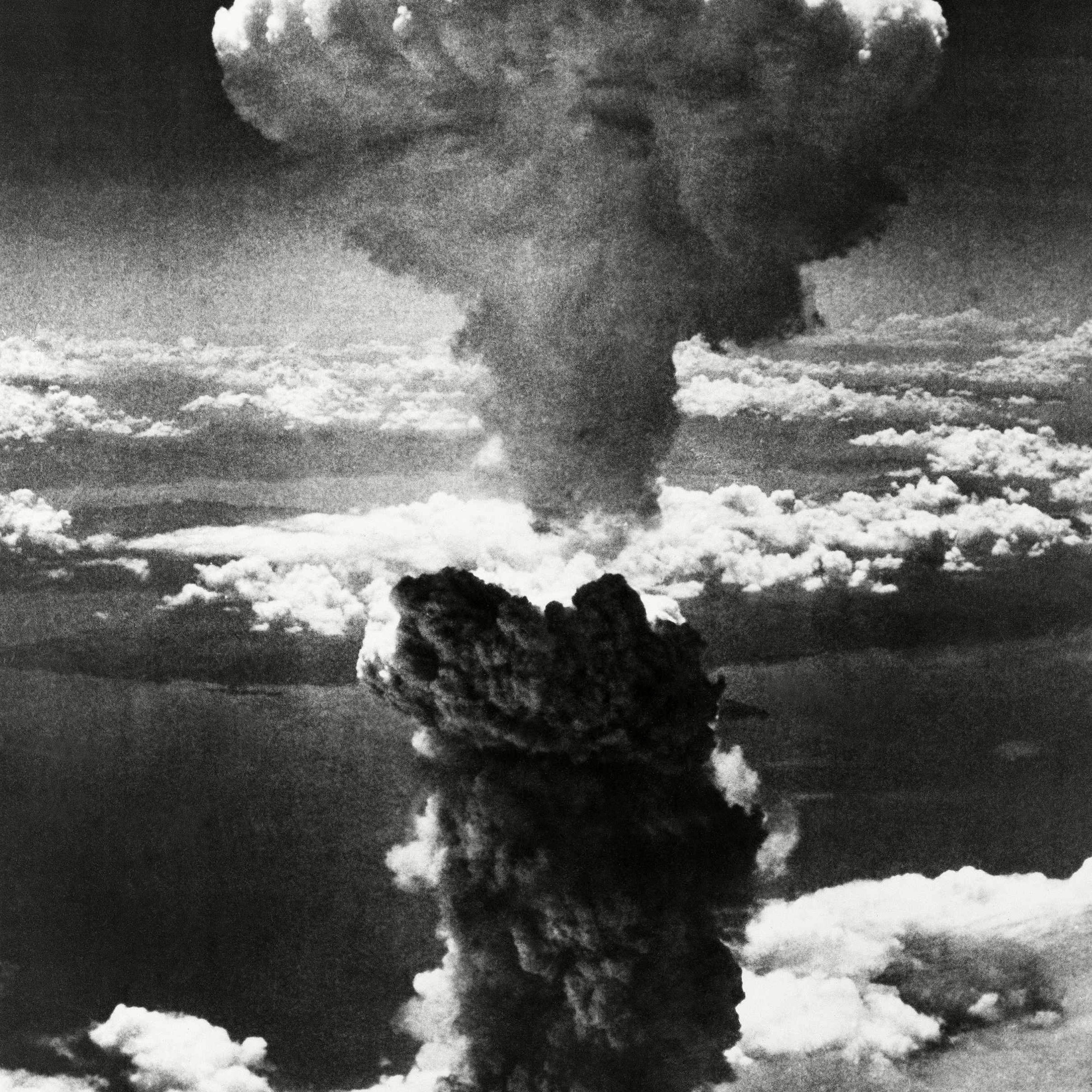 A mushroom cloud rises moments after the atomic bomb was dropped on the Japanese city of Nagasaki on Aug. 9, 1945, three days after the U.S. dropped an atomic bomb on Hiroshima.