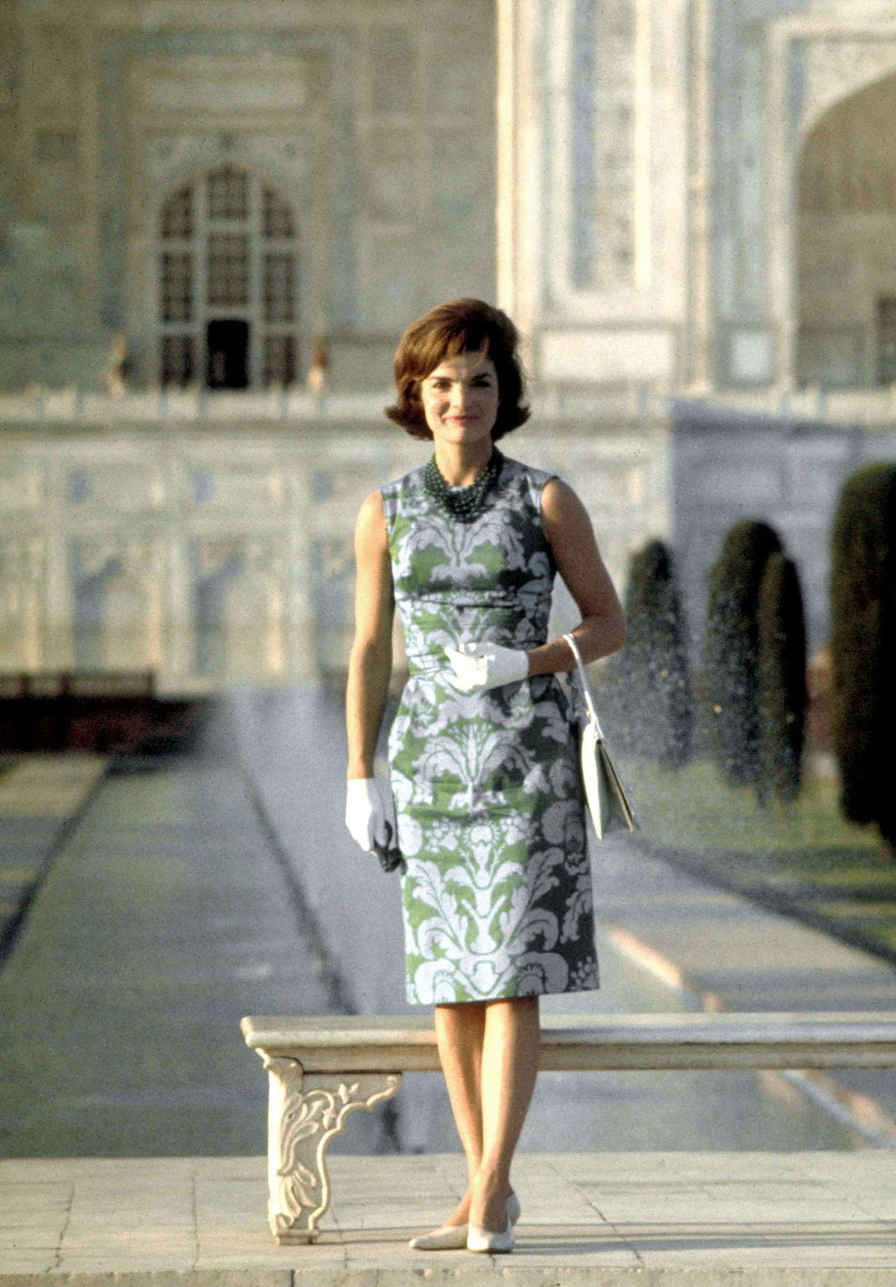 Jackie Kennedy at the Taj Mahal in March 1962.
