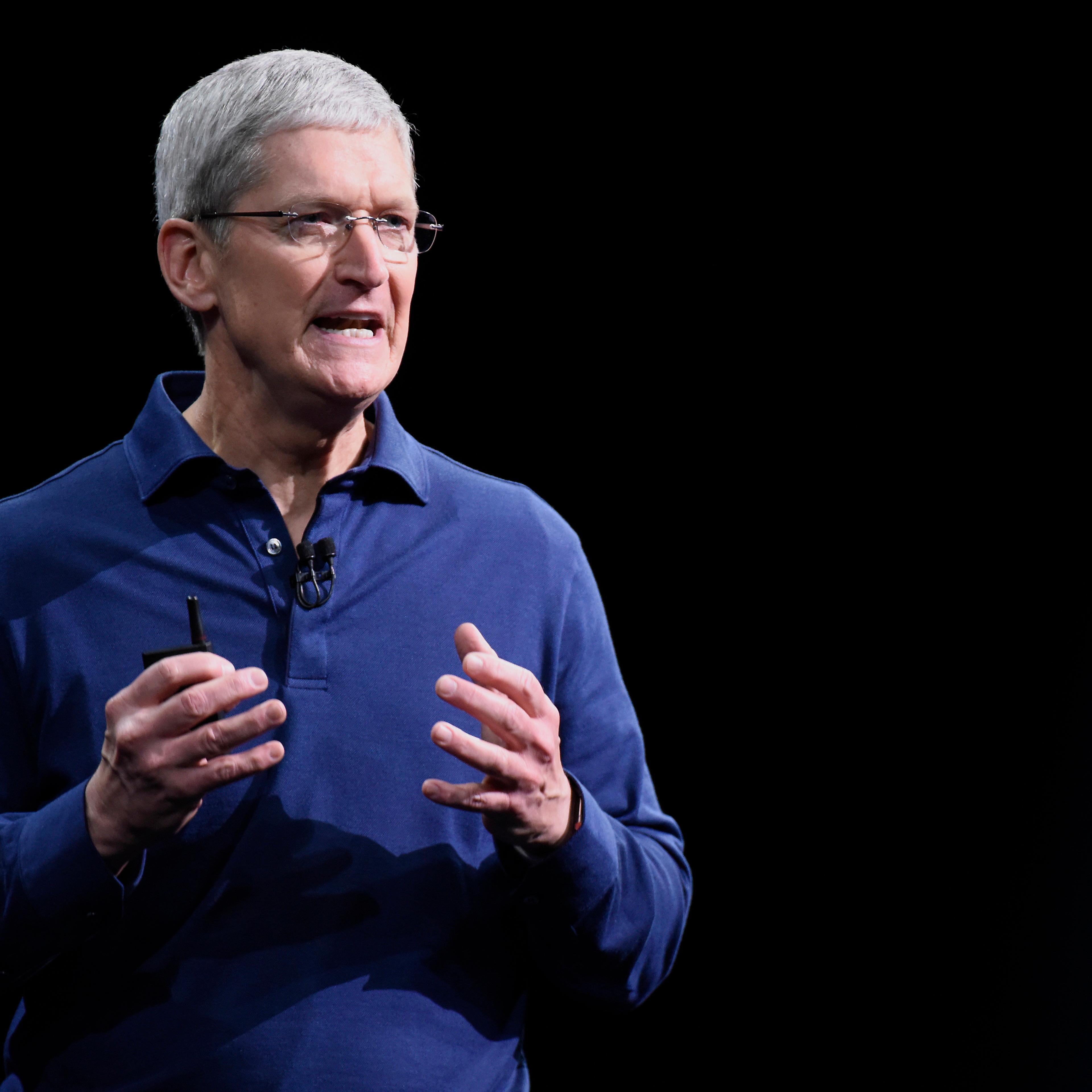 Tim Cook, chief executive officer of Apple Inc., speaks during the Apple World Wide Developers Conference (WWDC) in San Francisco, California, U.S., on Monday, June 8, 2015.
