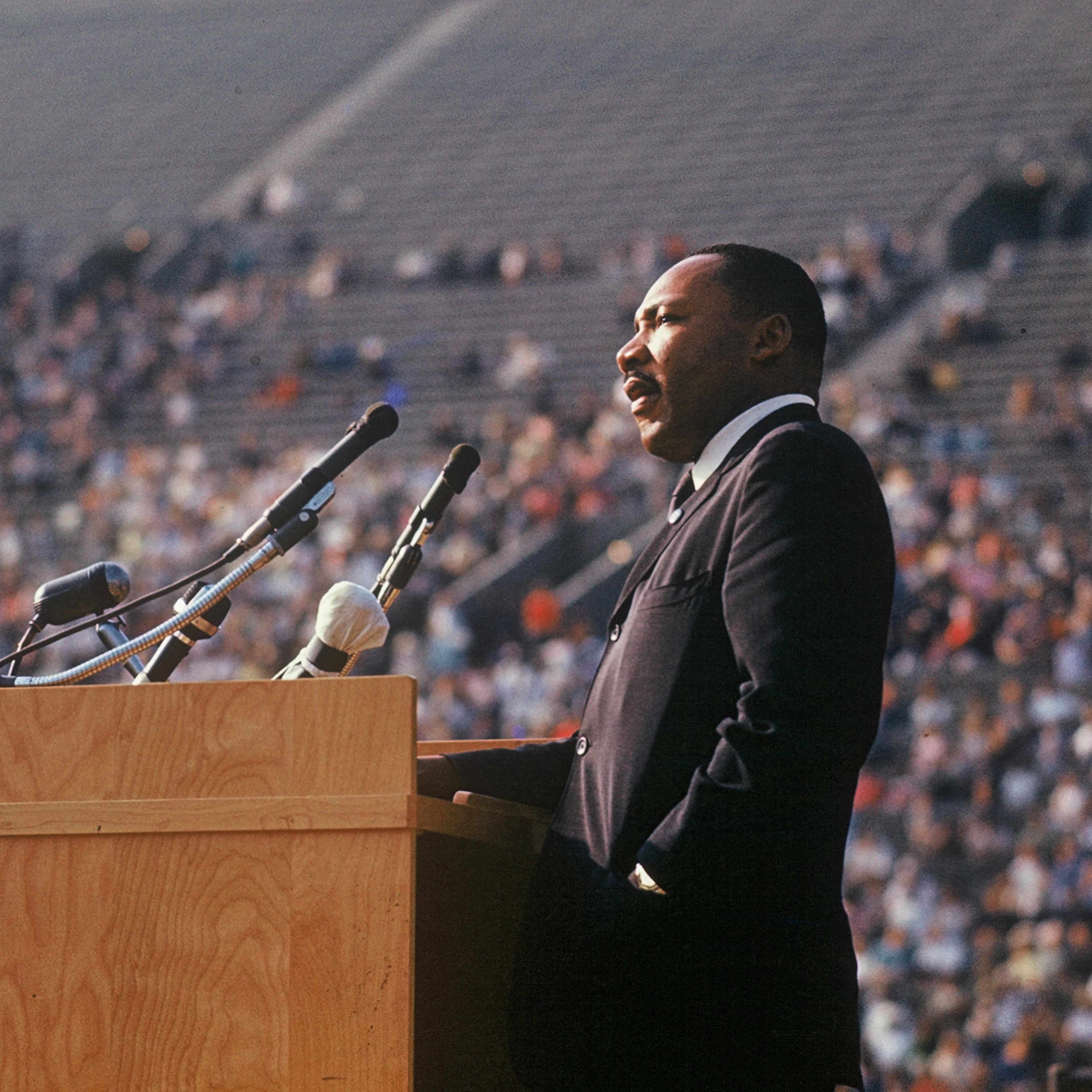 Martin Luther King Jr. speech in Los Angeles, 1964.