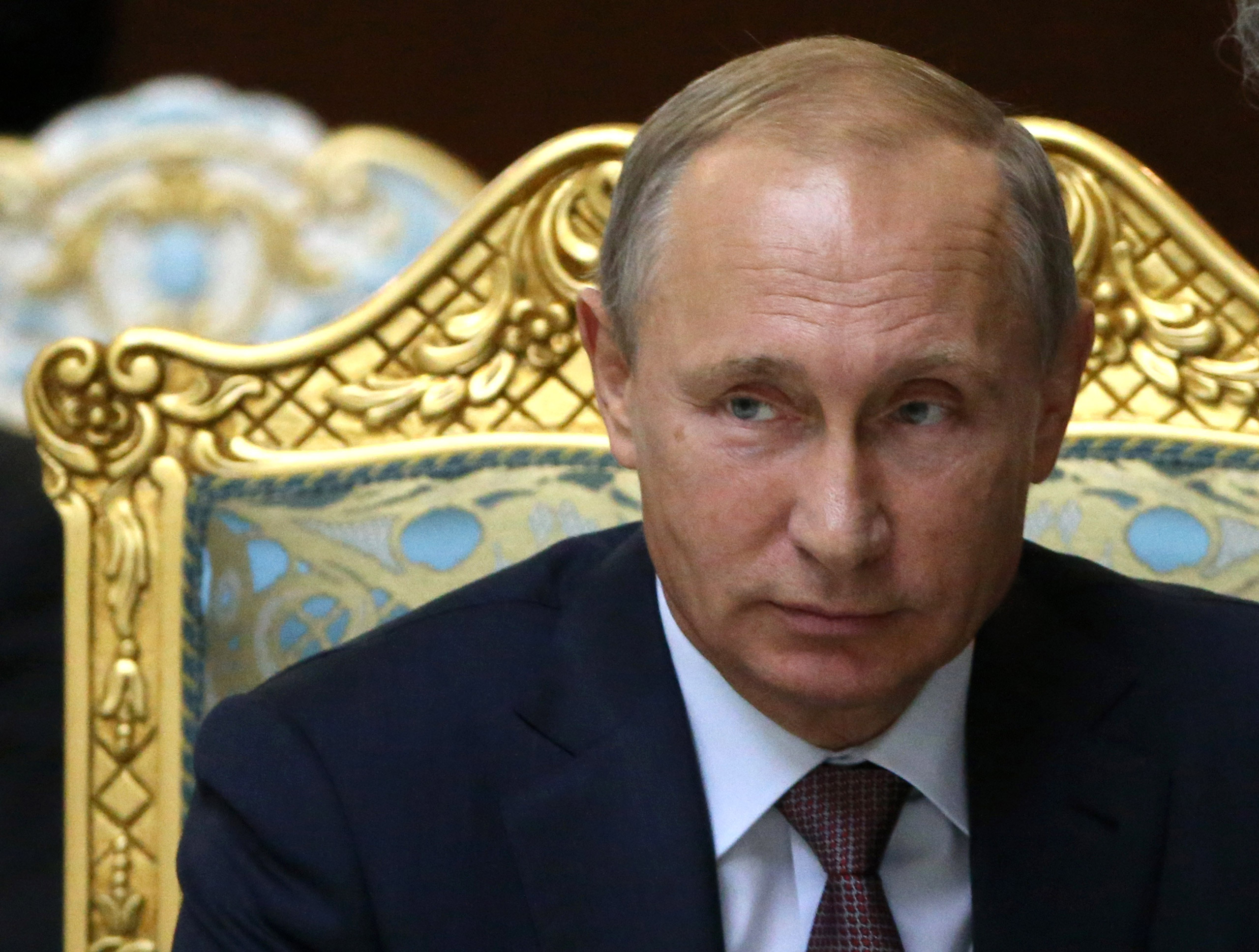 DUSHANBE, TAJIKISTAN- SEPTEMBER 15: Russian President Vladimir Putin speeches during the Collective Security Treaty Organisation (CSTO) in Dushanbe, Tajikistan, September,15,2015. Putin said at a meeting of a Moscow-dominated security alliance of ex-Sovi