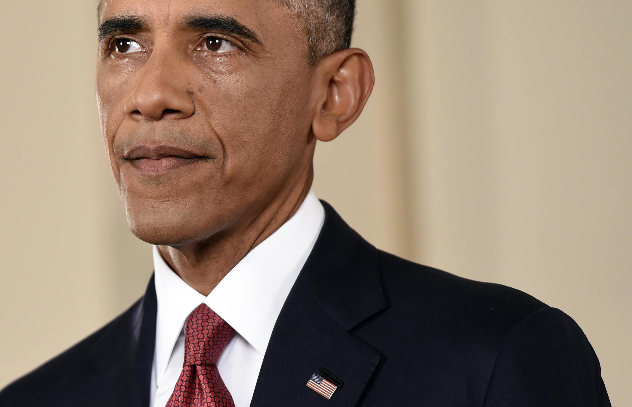 President Barack Obama delivers a live televised address to the nation on his plans for military action against the Islamic State, from the Cross Hall of the White House in Washington Sept. 10, 2014.
