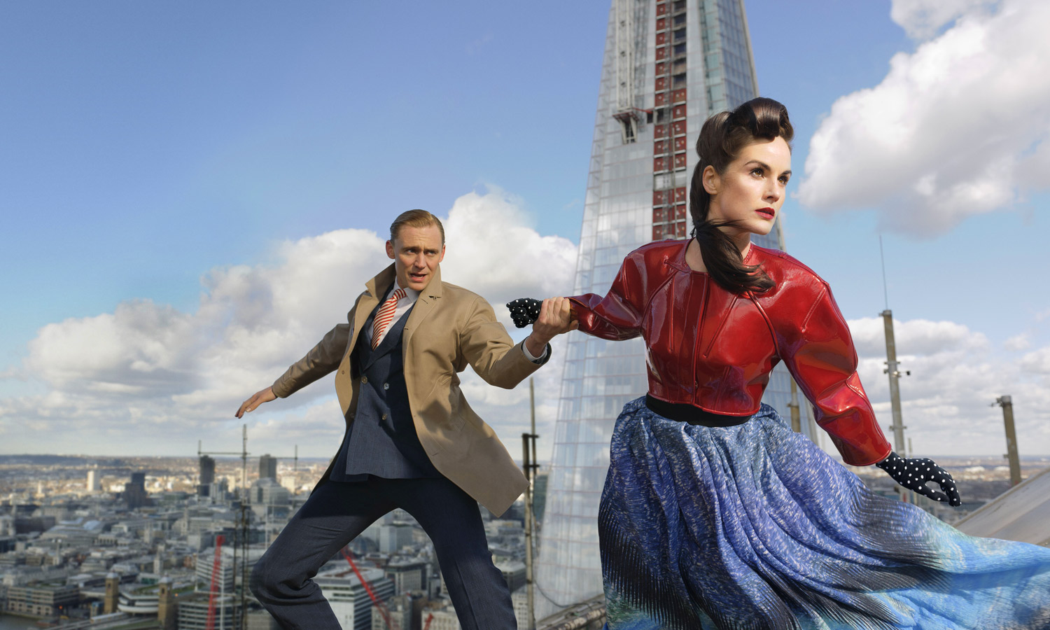 Jonathan de Villiers photographed Tom Hiddleston and Michelle Dockery for TIME Style &amp; Design. Styling by Andreas Kokkino.<br><br>Hiddleston wears Burberry Prorsum, Paul Smith and Aquascutum. Dockery wears Antonio Berardi, Peter Pilotto and Cornelia James.