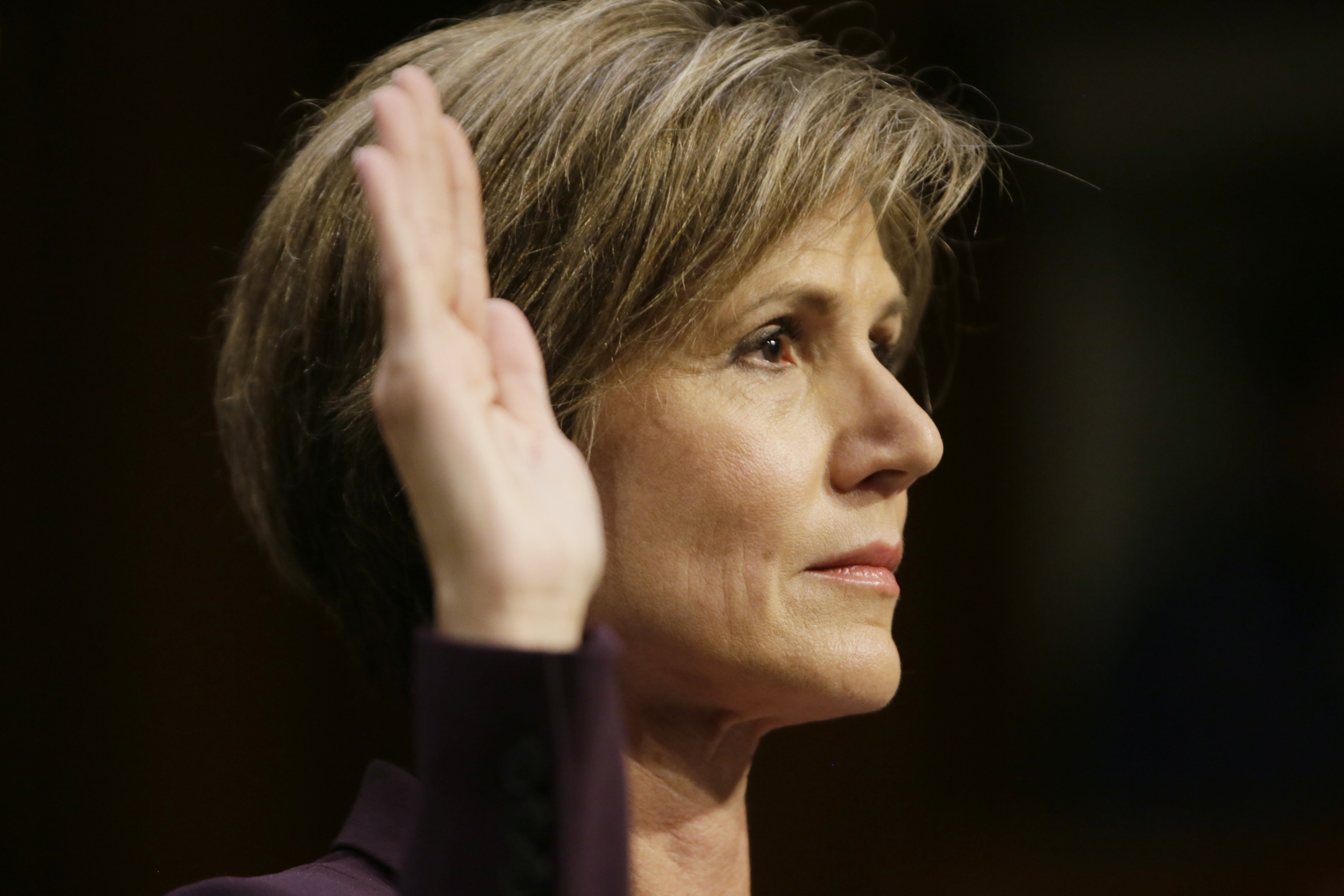 Former Deputy Attorney General Yates is sworn in prior to testifying before a Senate Judiciary Committee hearing on âRussian interference in the 2016 U.S. electionâù on Capitol Hill in Washington