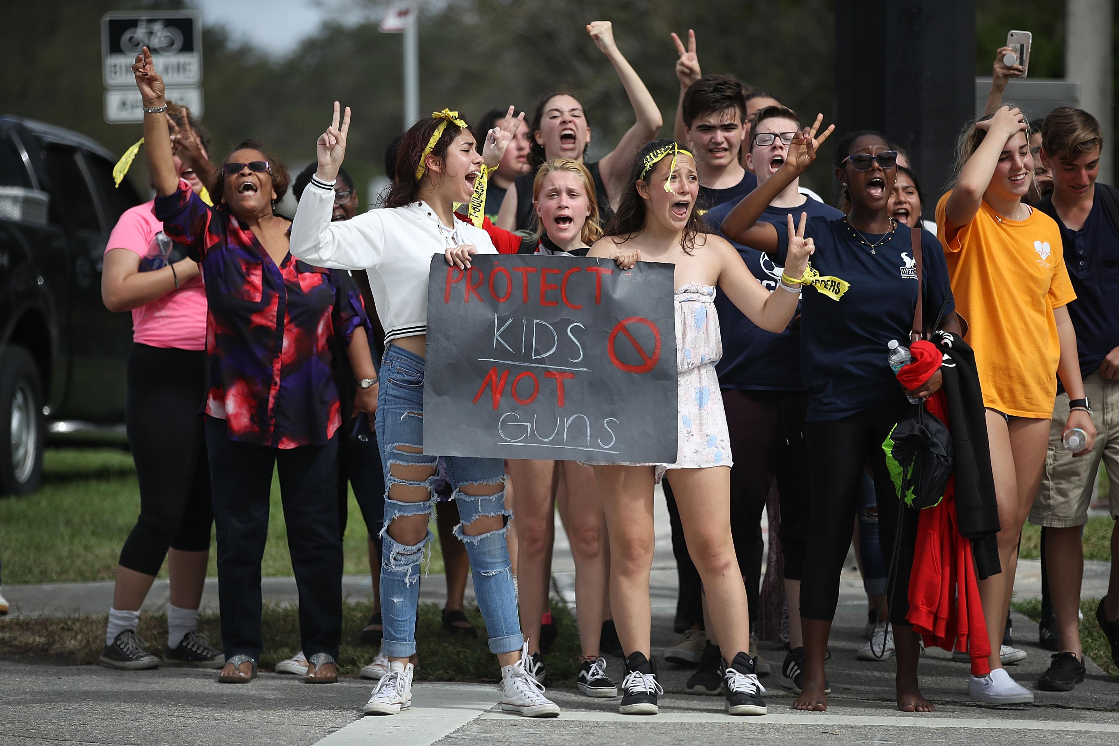Florida Town Of Parkland In Mourning, After Shooting At Marjory Stoneman Douglas High School Kills 17