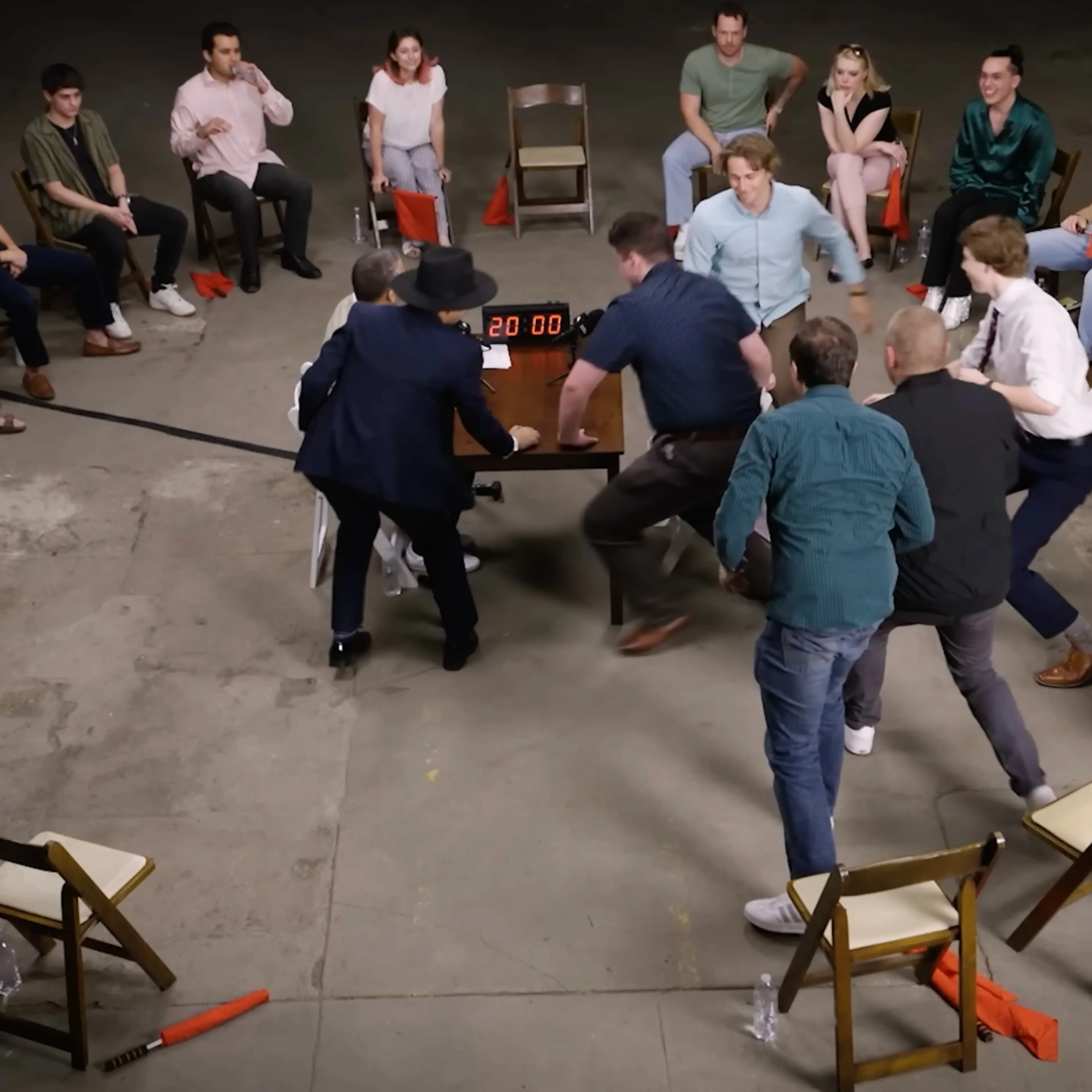 Self-identified “far-right conservatives” rush to debate “progressive” Mehdi Hasan during an episode of Jubilee Media’s web series Surrounded that was published on July 20, 2025.