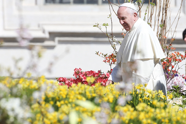 Pope Francis attends his weekly audience in St. Petr's Square on March 30, 2016 in Vatican City, Vatican.