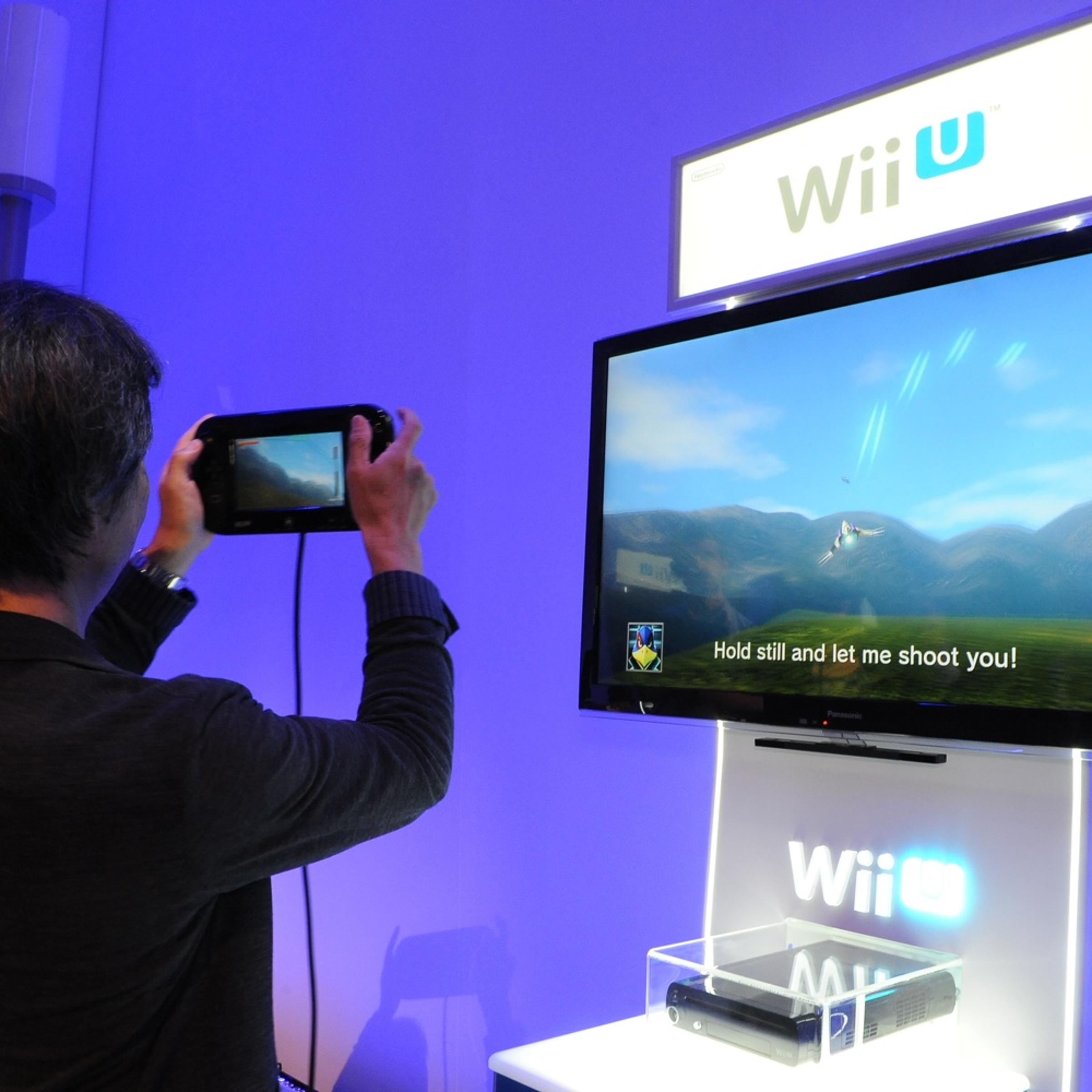 Nintendo's Shigeru Miyamoto demonstrates the new control scheme in Star Fox for the Wii U.