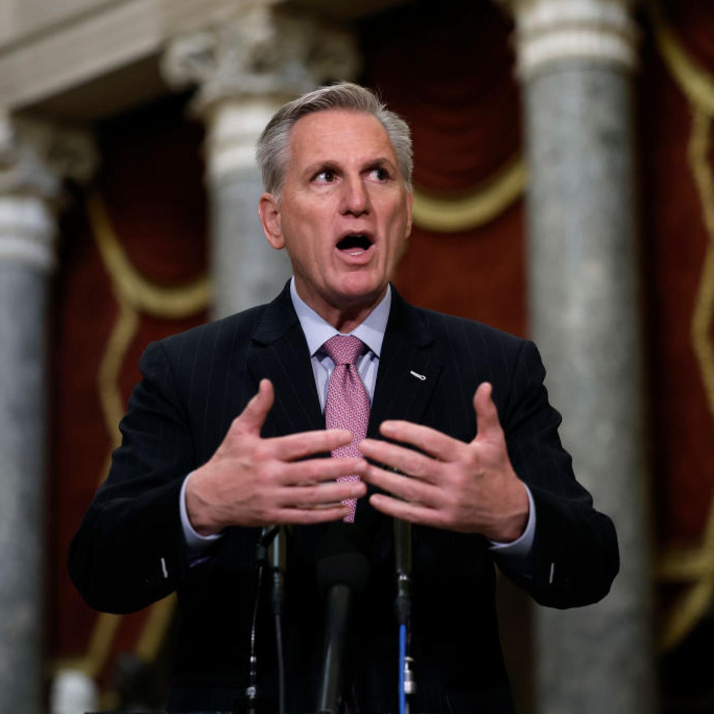 Newly Elected Speaker Of The House Kevin McCarthy (R-CA) Holds News Conference At U.S. Capitol