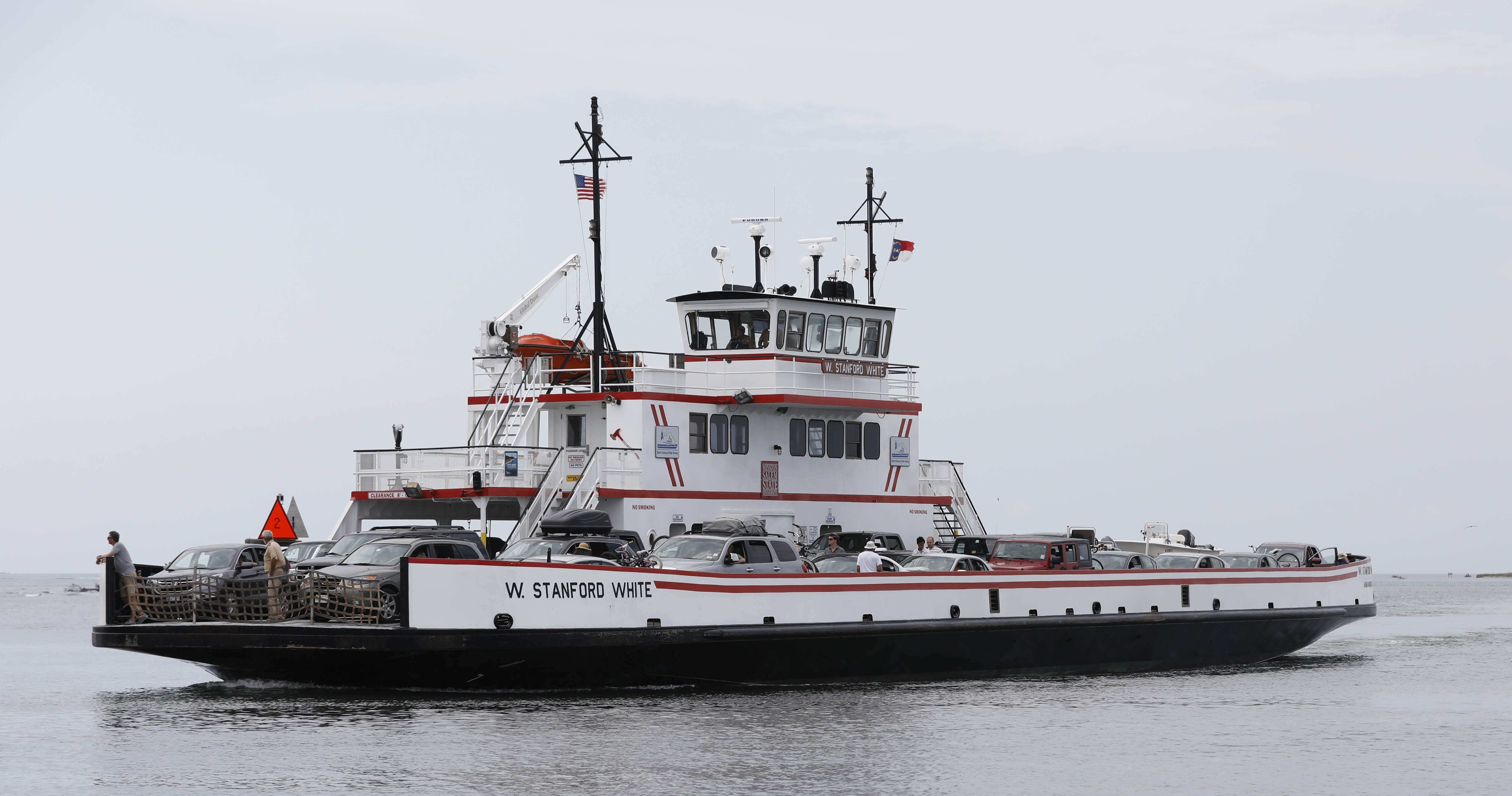 The ferry back from Ocracoke to Hatteras is full Friday July, 28, 2017.