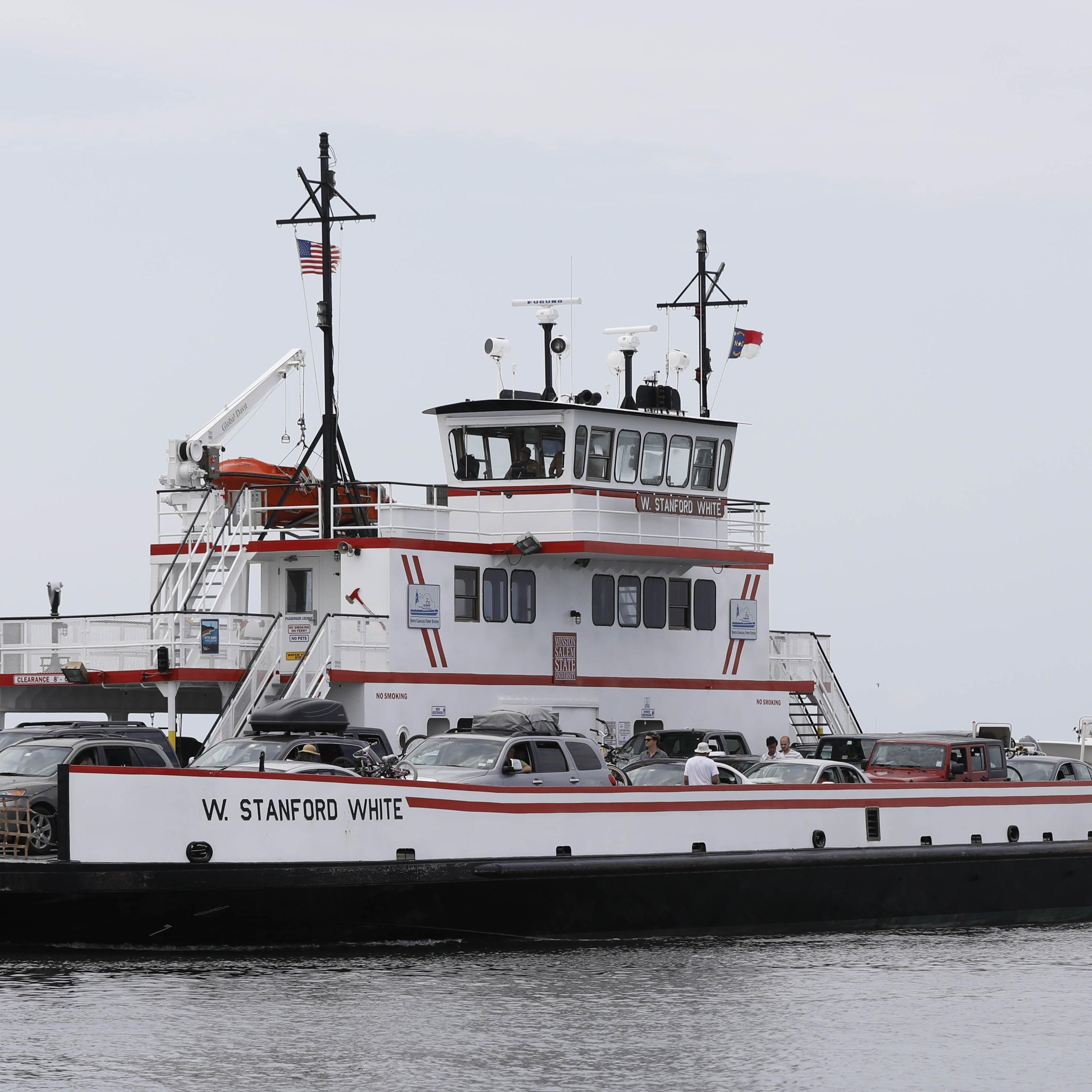 The ferry back from Ocracoke to Hatteras is full Friday July, 28, 2017.