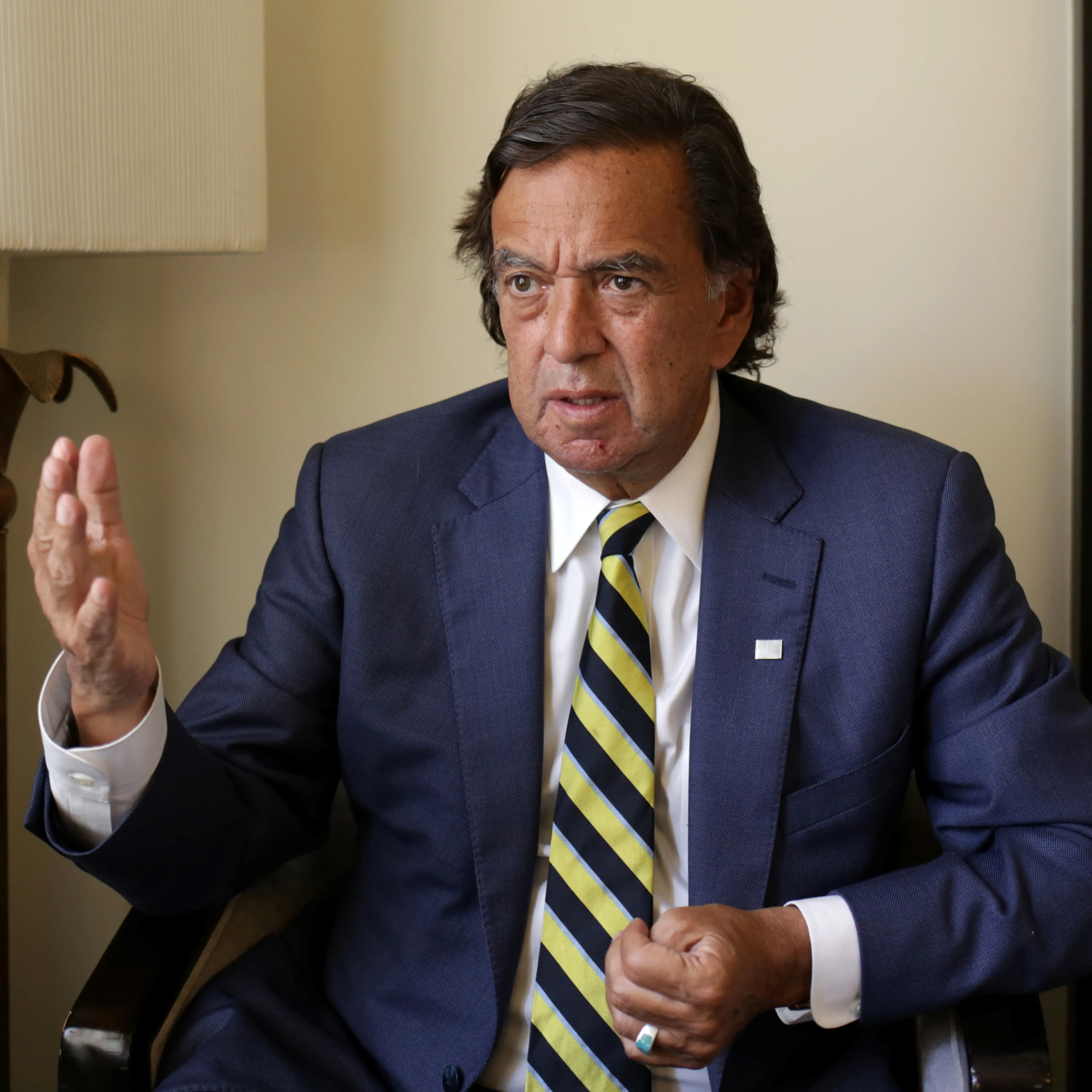 Former New Mexico governor Bill Richardson speaks during an interview with Reuters as a member of an international advisory board on the crisis of Rakhine state in Yangon