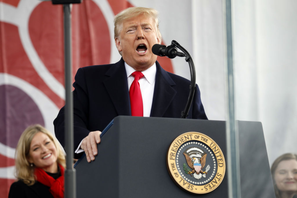 President Trump Addresses Demonstrators At The March For Life Rally