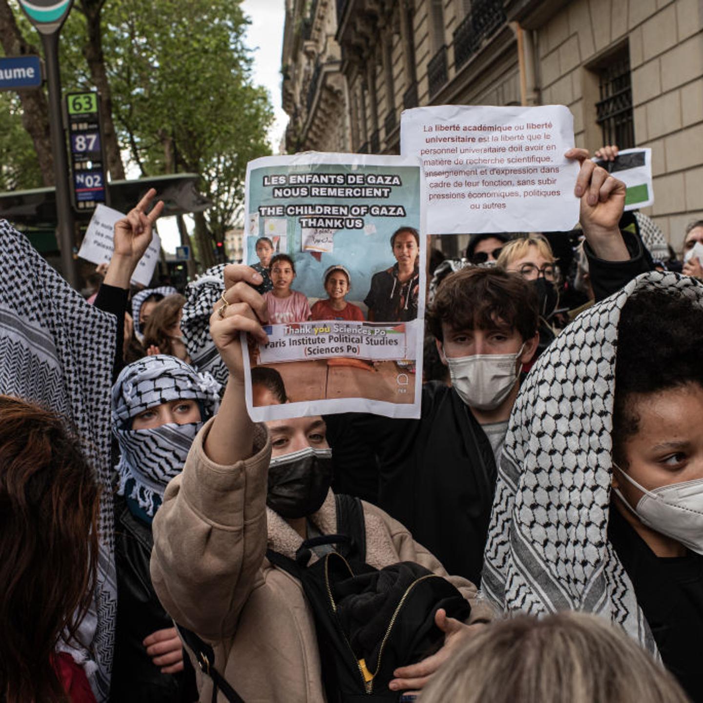 Students Protest In Support of Palestine Outside The Sciences PO University