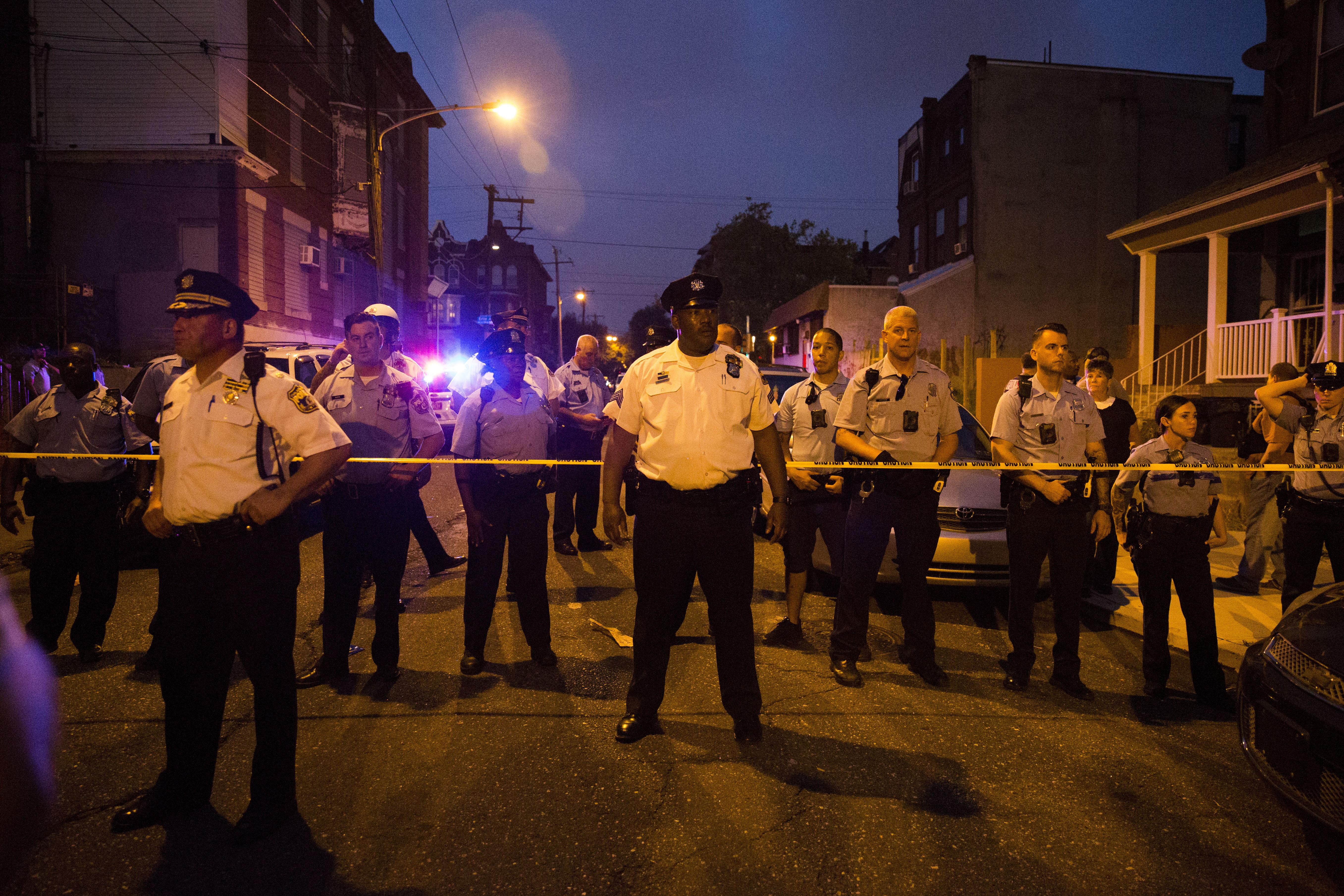 Several police officers have been shot by a gunman in Philadelphia