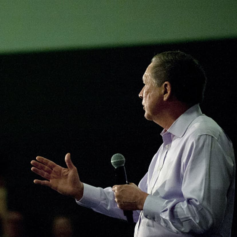 Presidential Candidate And Ohio Governor John Kasich Hold Town Hall In Strongsville