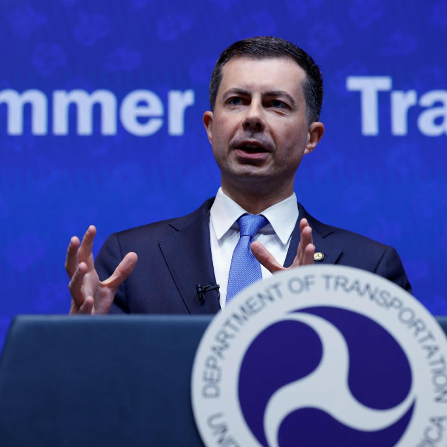 Secretary Buttigieg Speaks At The Transportation Department On Air Travel