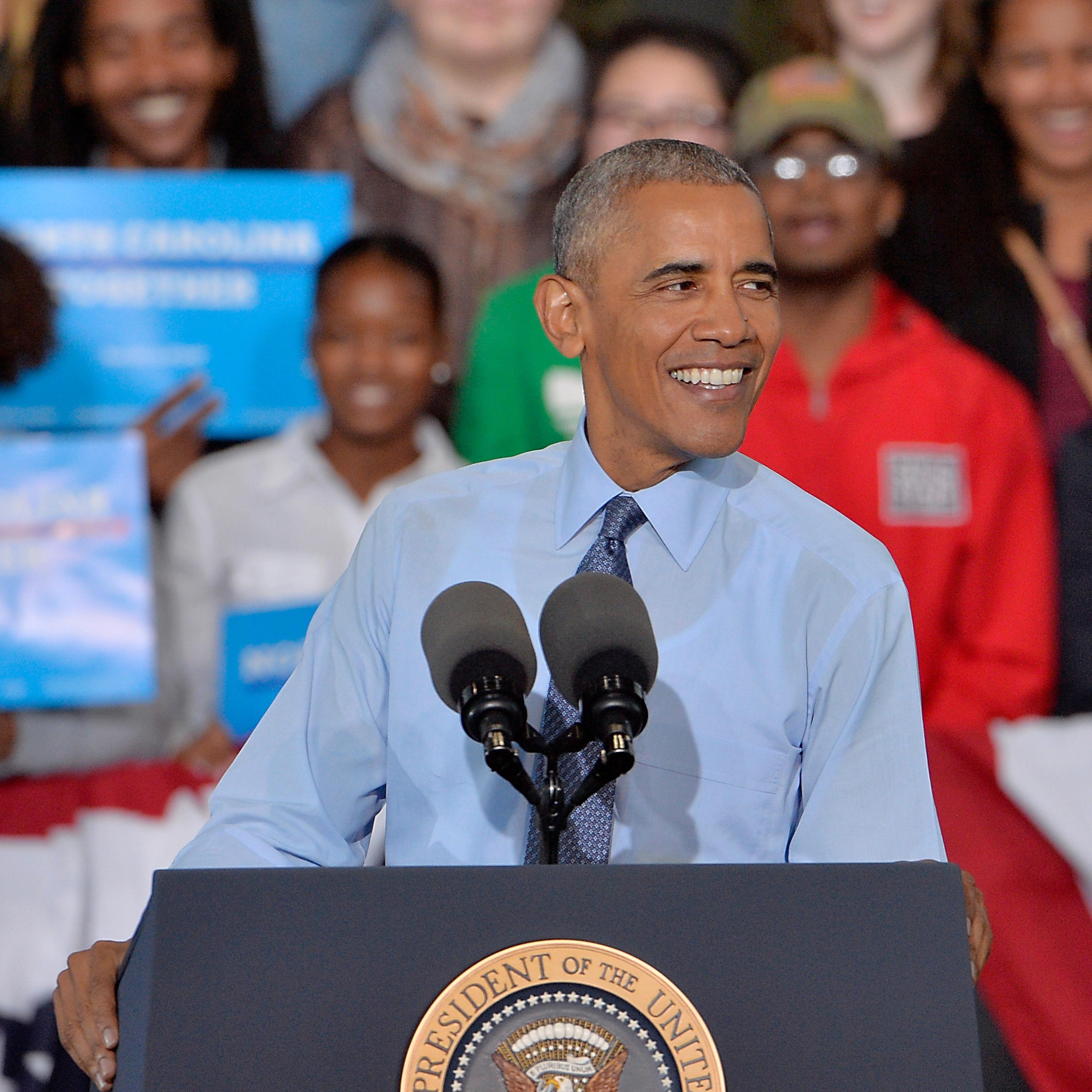 President Obama Campaigns For Hillary Clinton In North Carolina