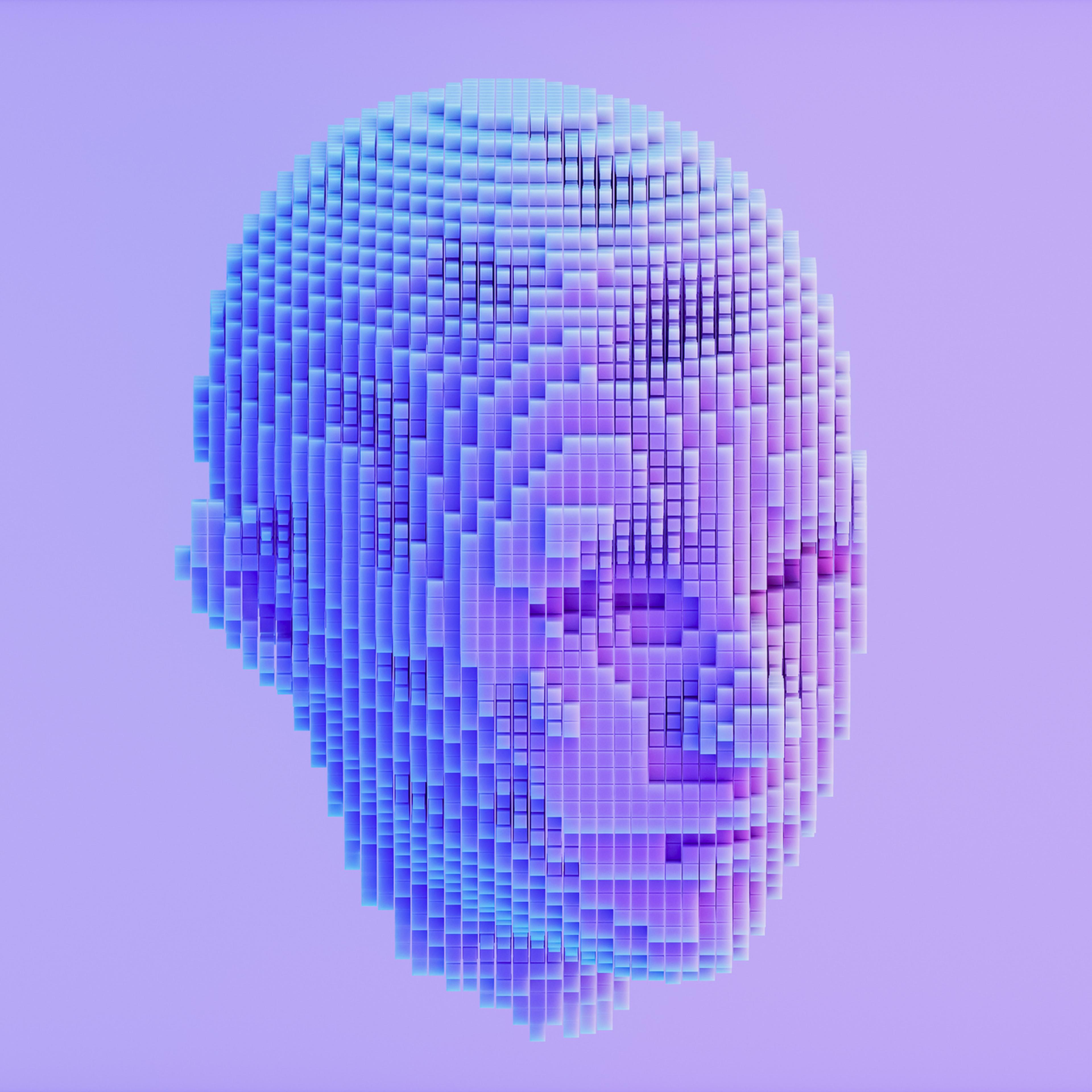 Abstract Artificial Intelligence face.