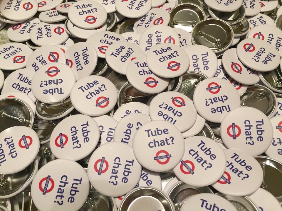 Jonathan Dunne, who moved to London from Colorado in 1997, created 'Tube Chat' badges and gave them out in London Underground stations to encourage commuters to talk to each other 