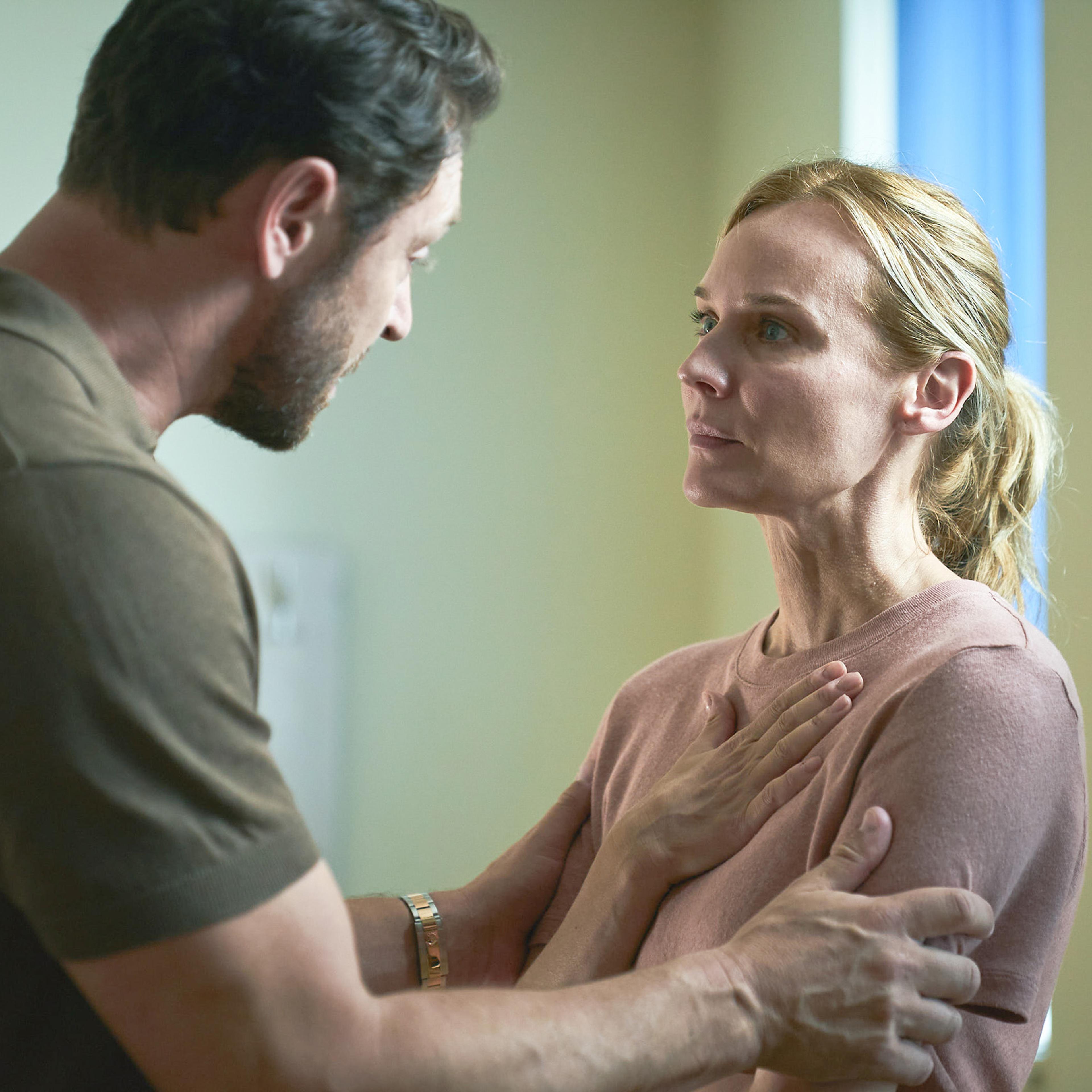 JJ Fields and Diane Kruger in "Little Disasters", 2025.