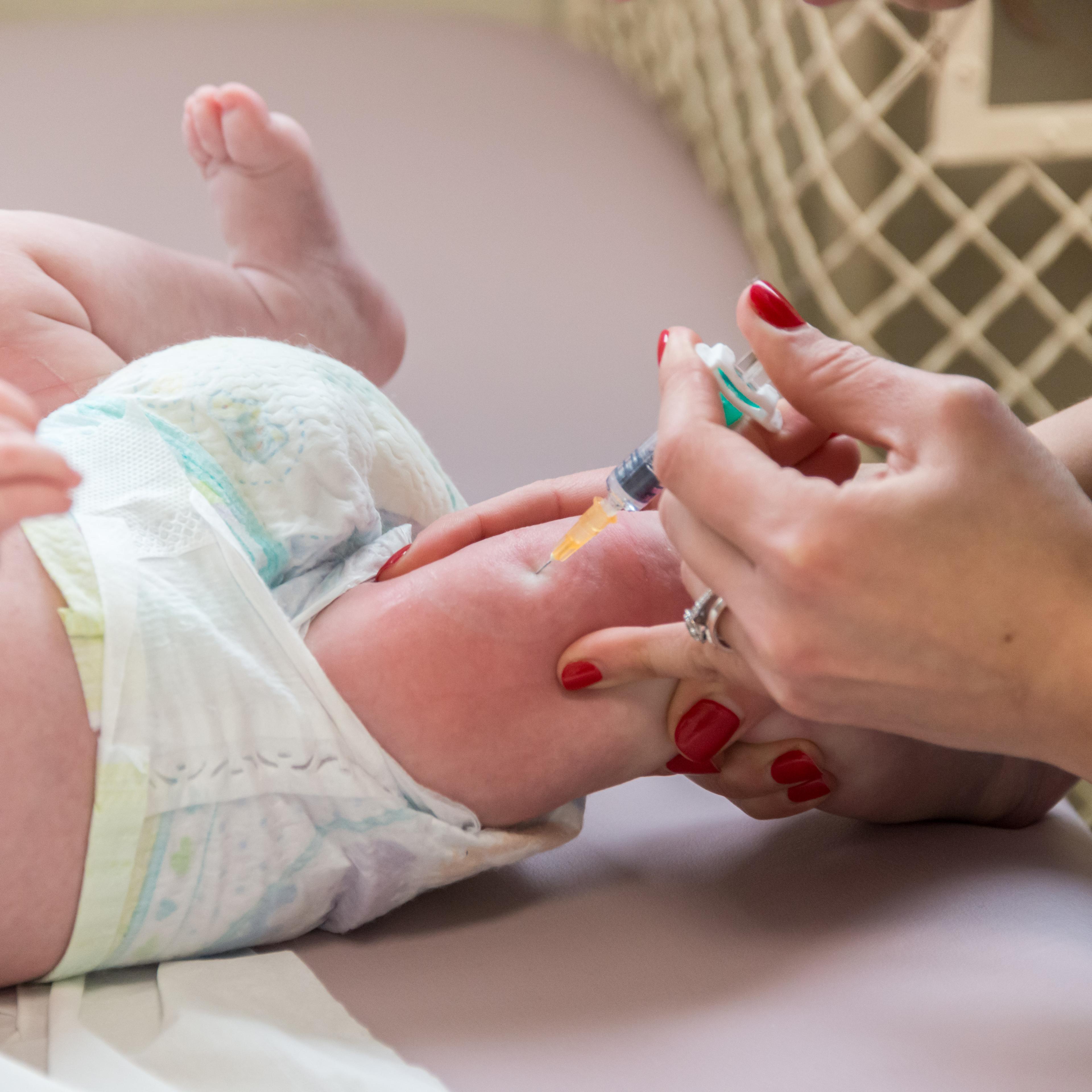 needle and baby