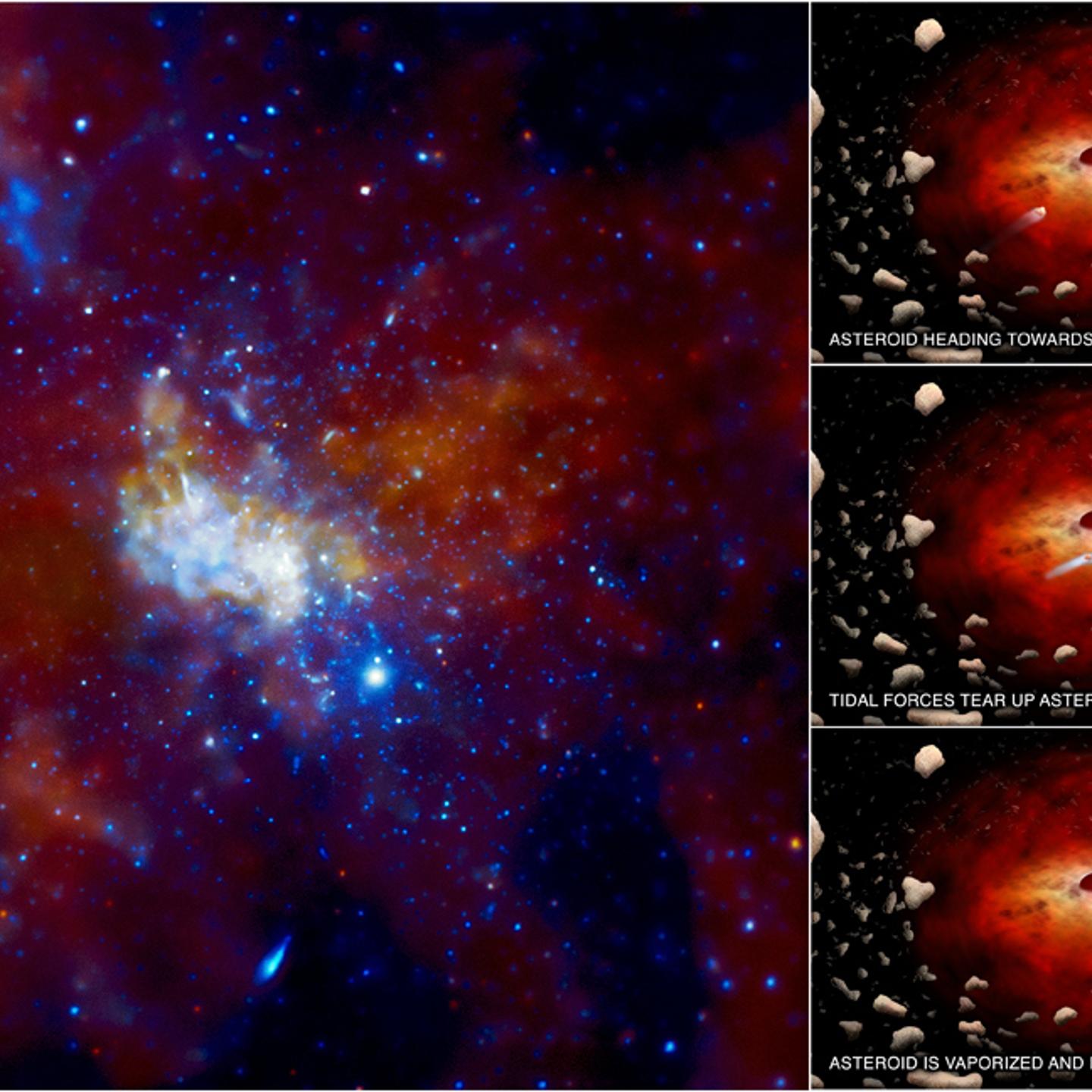 Illustration of the supermassive black hole at the center of the Milky Way galaxy.