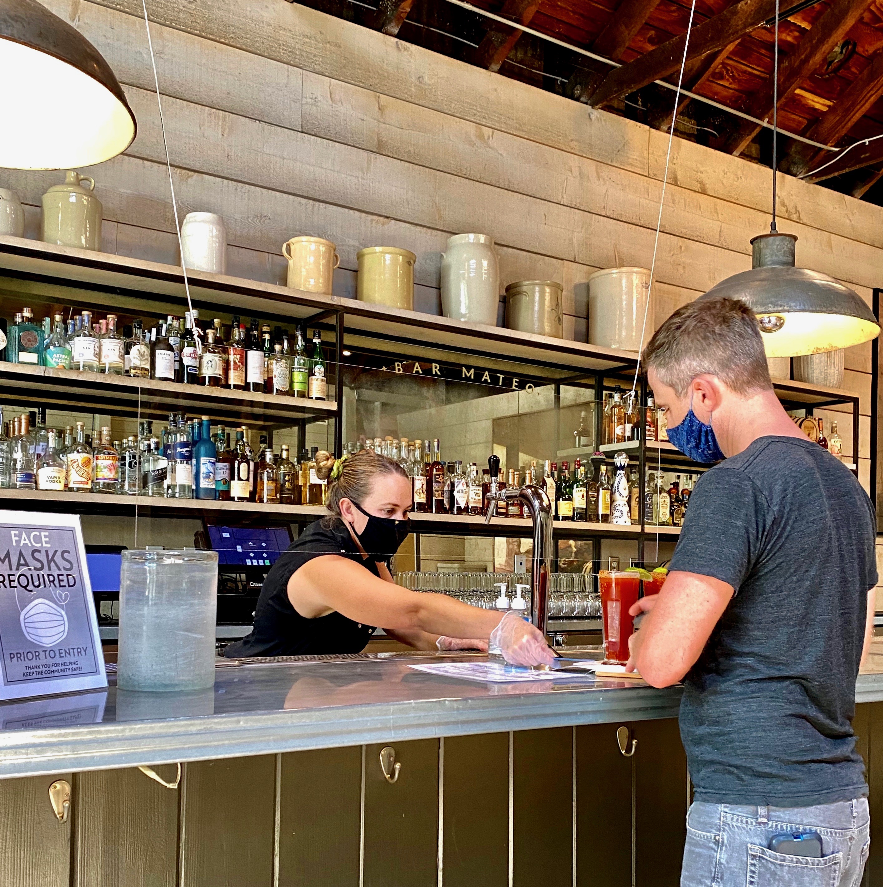 Demetrëa Dewald, left, at Bar Mateo in Los Angeles.