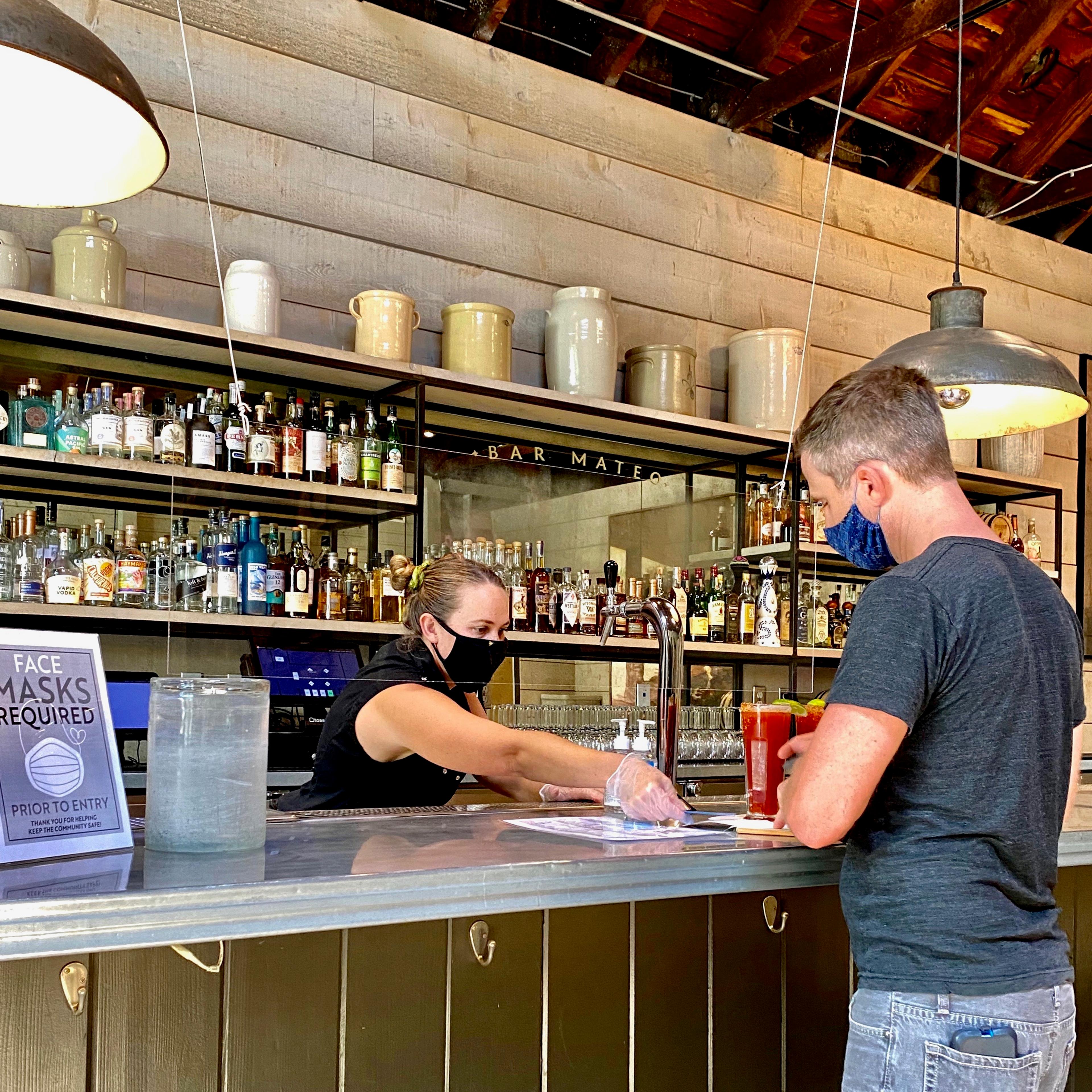 Demetrëa Dewald, left, at Bar Mateo in Los Angeles.