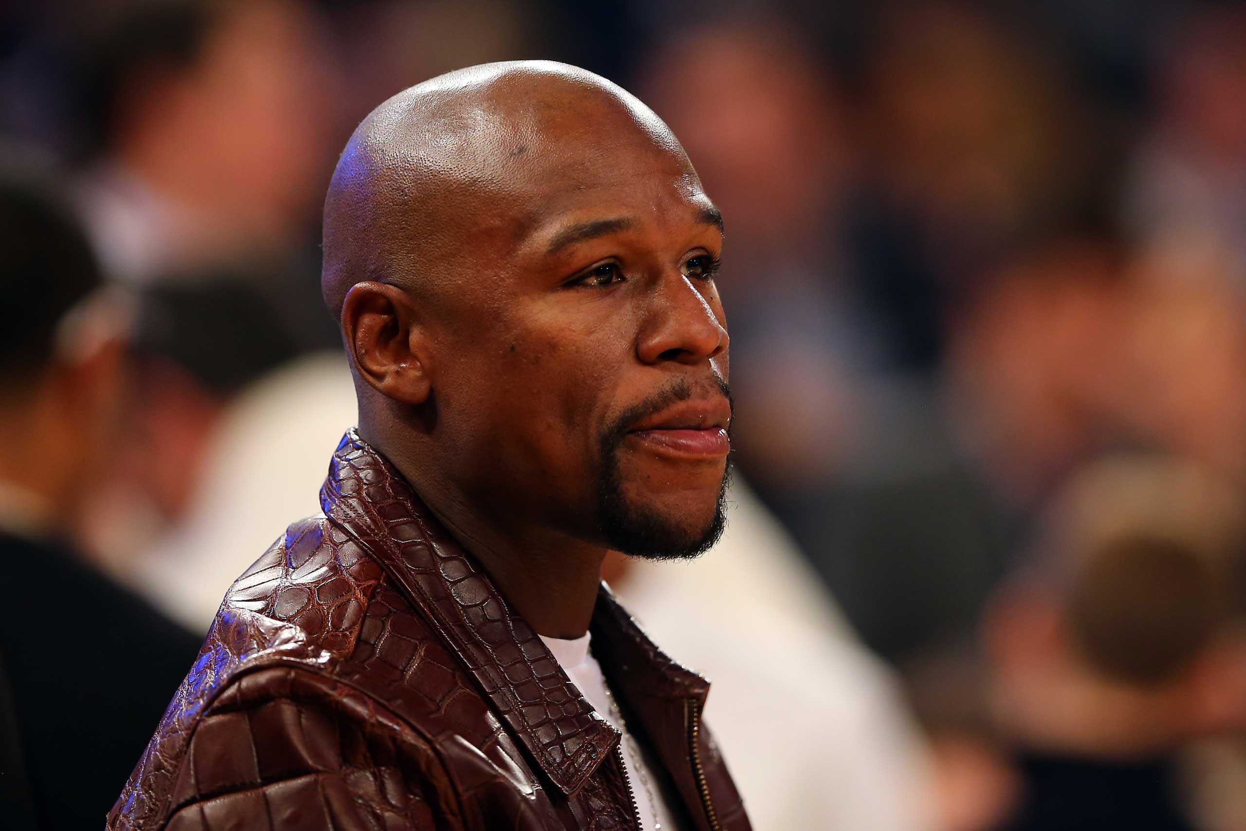 Boxer Floyd Mayweather Jr. attends the 2015 NBA All-Star Game at Madison Square Garden on February 15, 2015 in New York City.