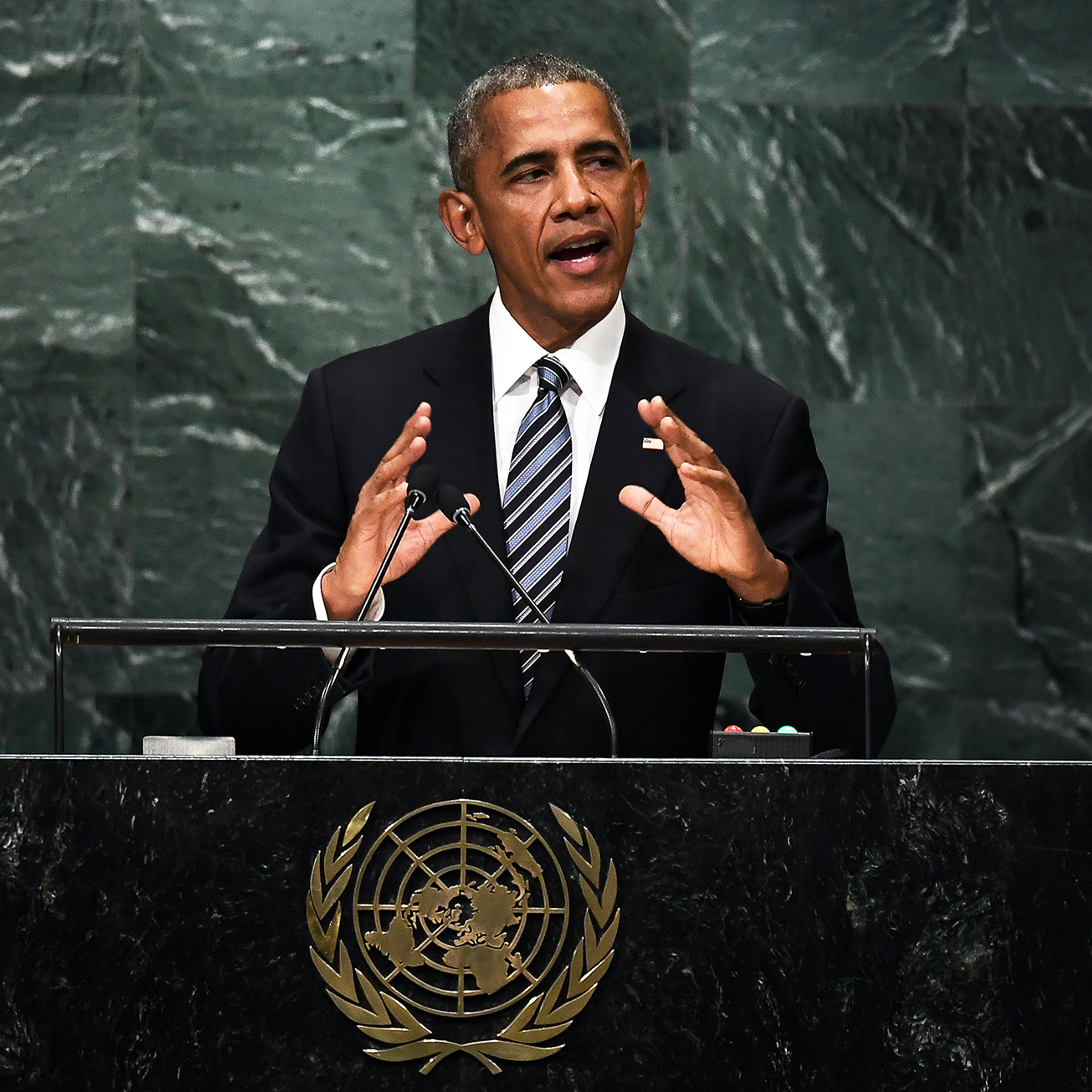 Barack Obama addresses the 71st session of United Nations General Assembly at the UN Headquarters in New York City on Sept. 20, 2016.