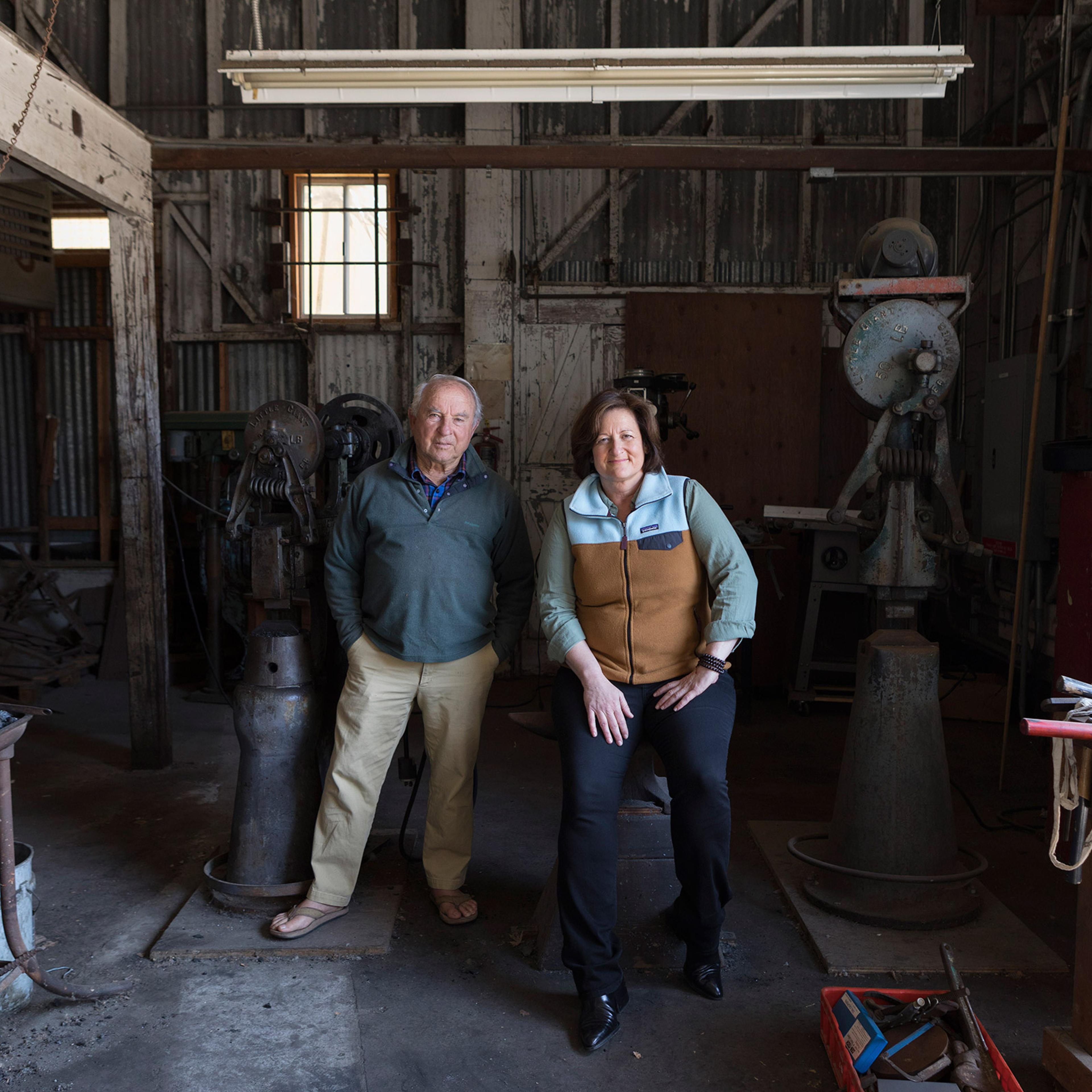 Yvon Chouinard and Rose Marcario at Patagonia in Ventura, Calif.