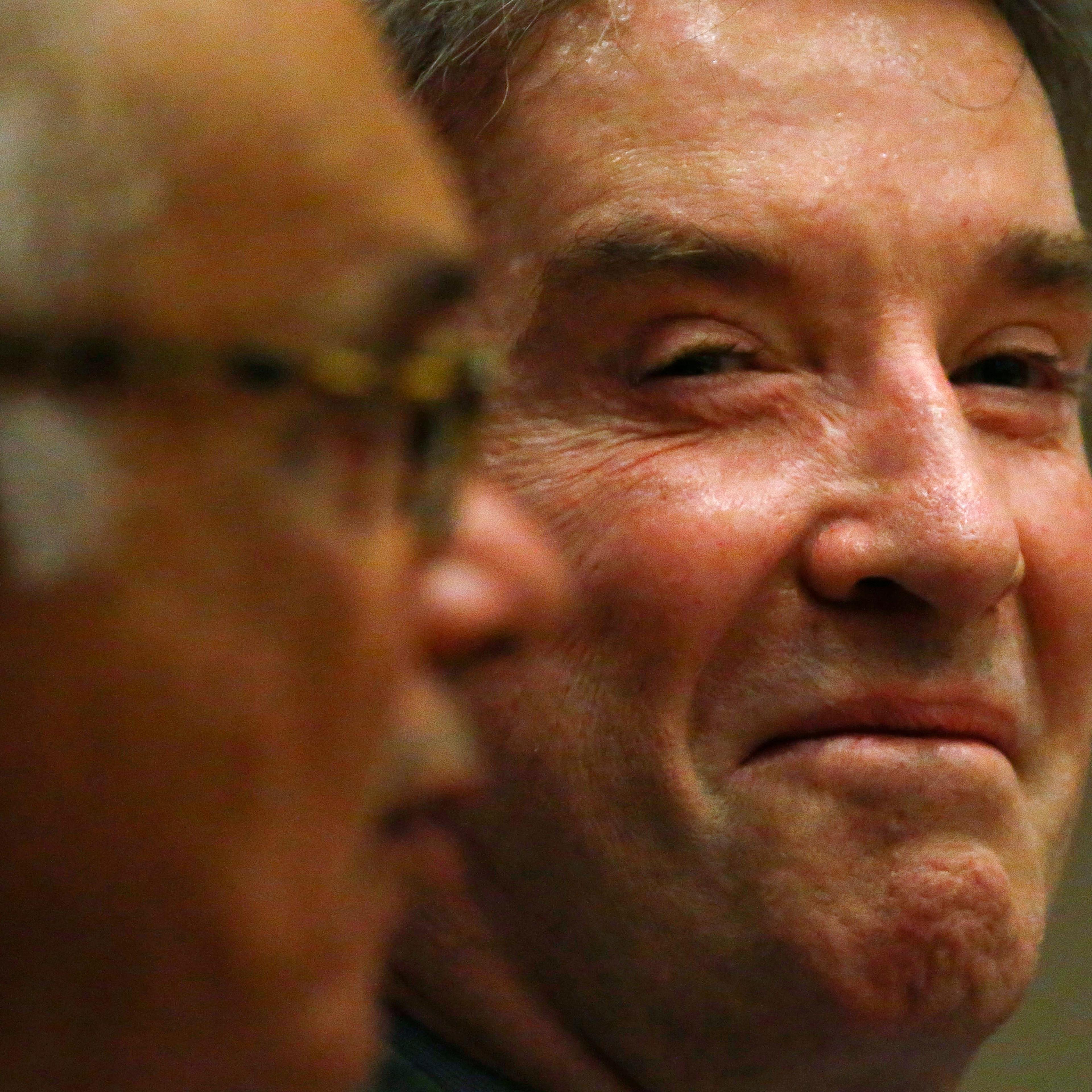 Brazilian tycoon Eike Batista attends his court hearing next his lawyer during testimonies in Rio de Janeiro