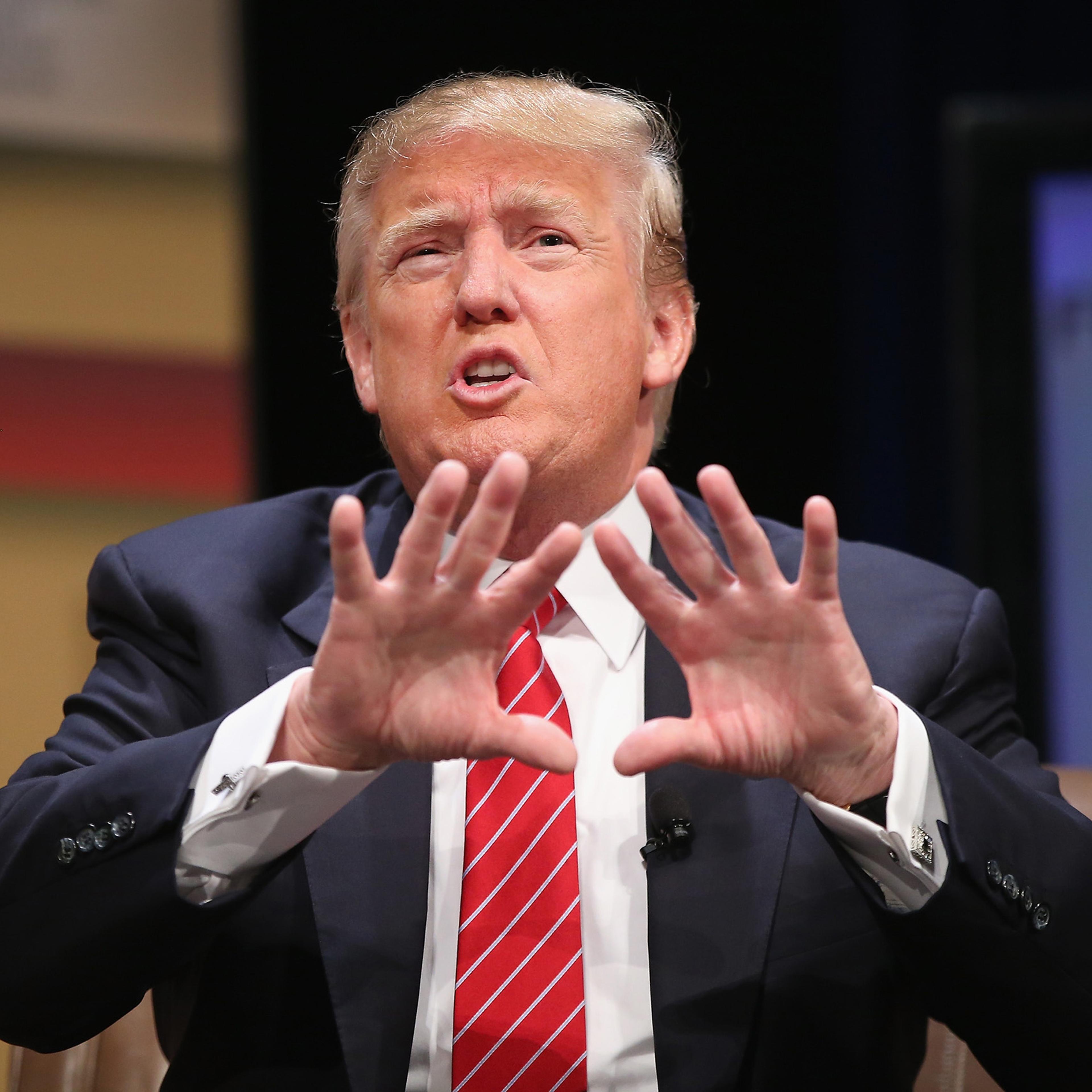 Donald Trump fields questions at The Family Leadership Summit in Ames, Iowa on July 18, 2015.