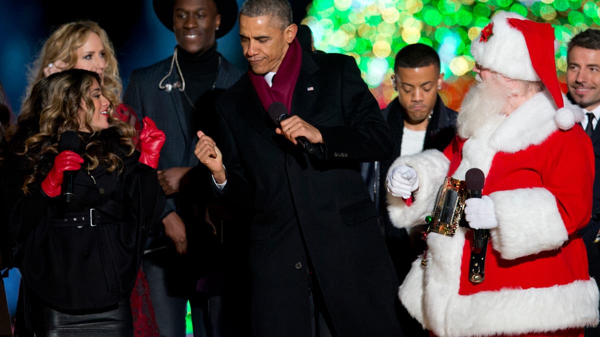 Watch Obama Break Out His Best Dad Dance Moves With Santa