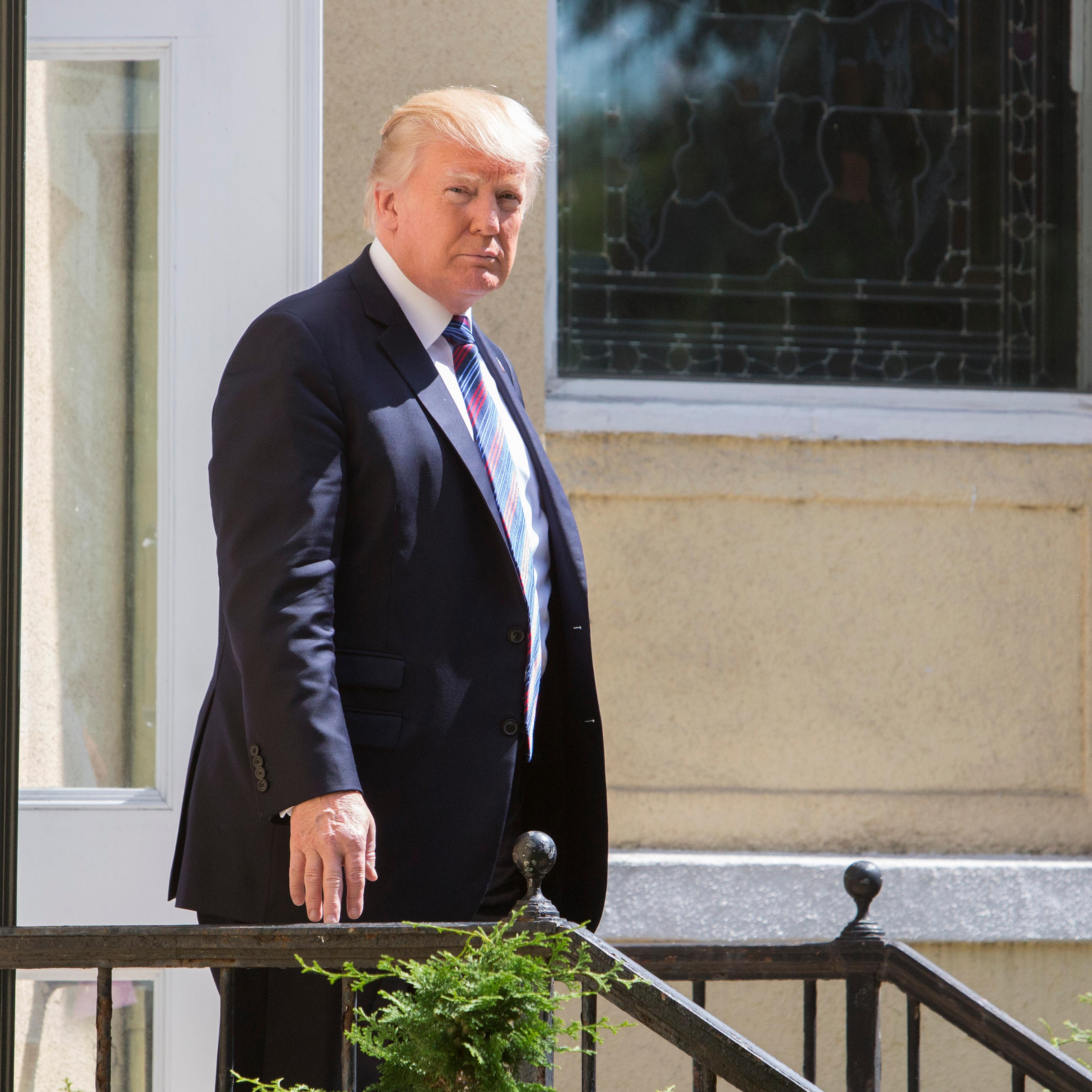 President Trump Attends Church Service On National Day Of Prayer