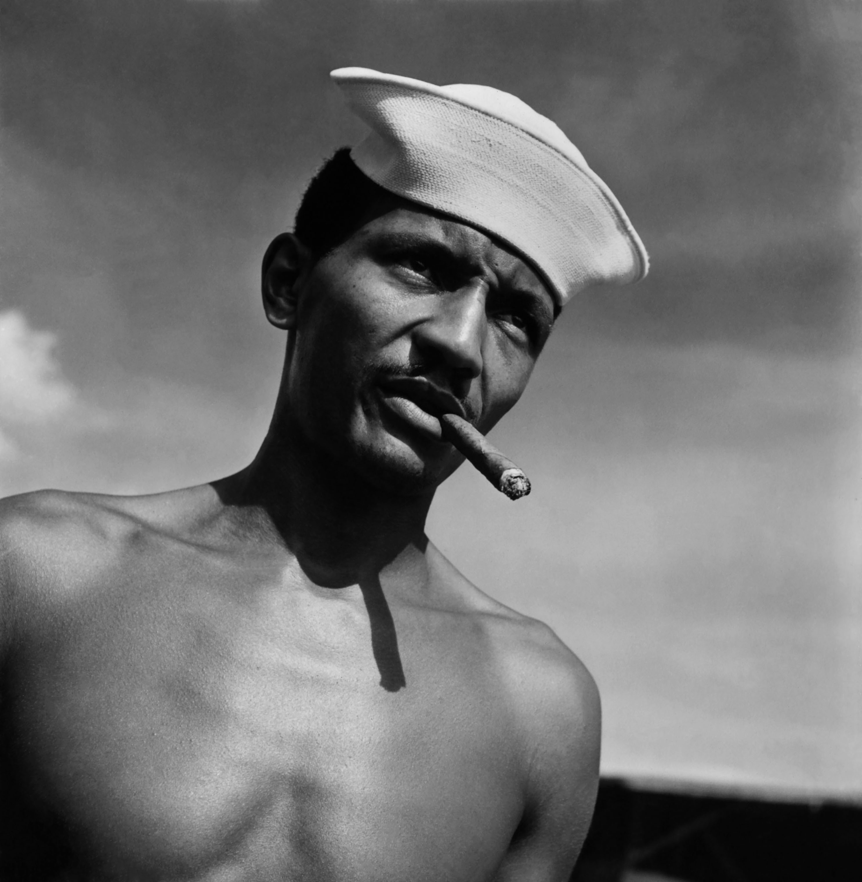 Sailors at the US Naval Supply Depot on Guam in 1945