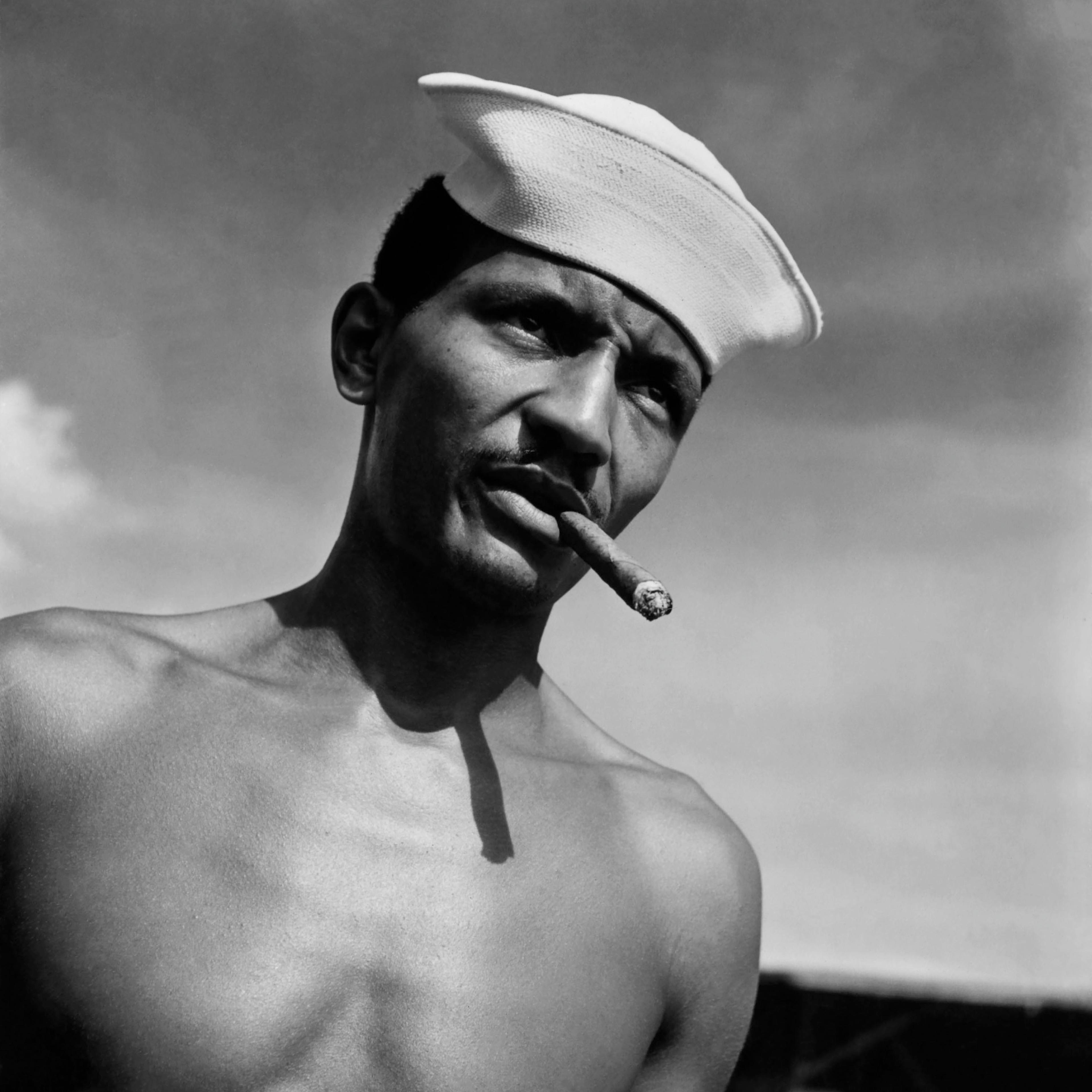 Sailors at the US Naval Supply Depot on Guam in 1945