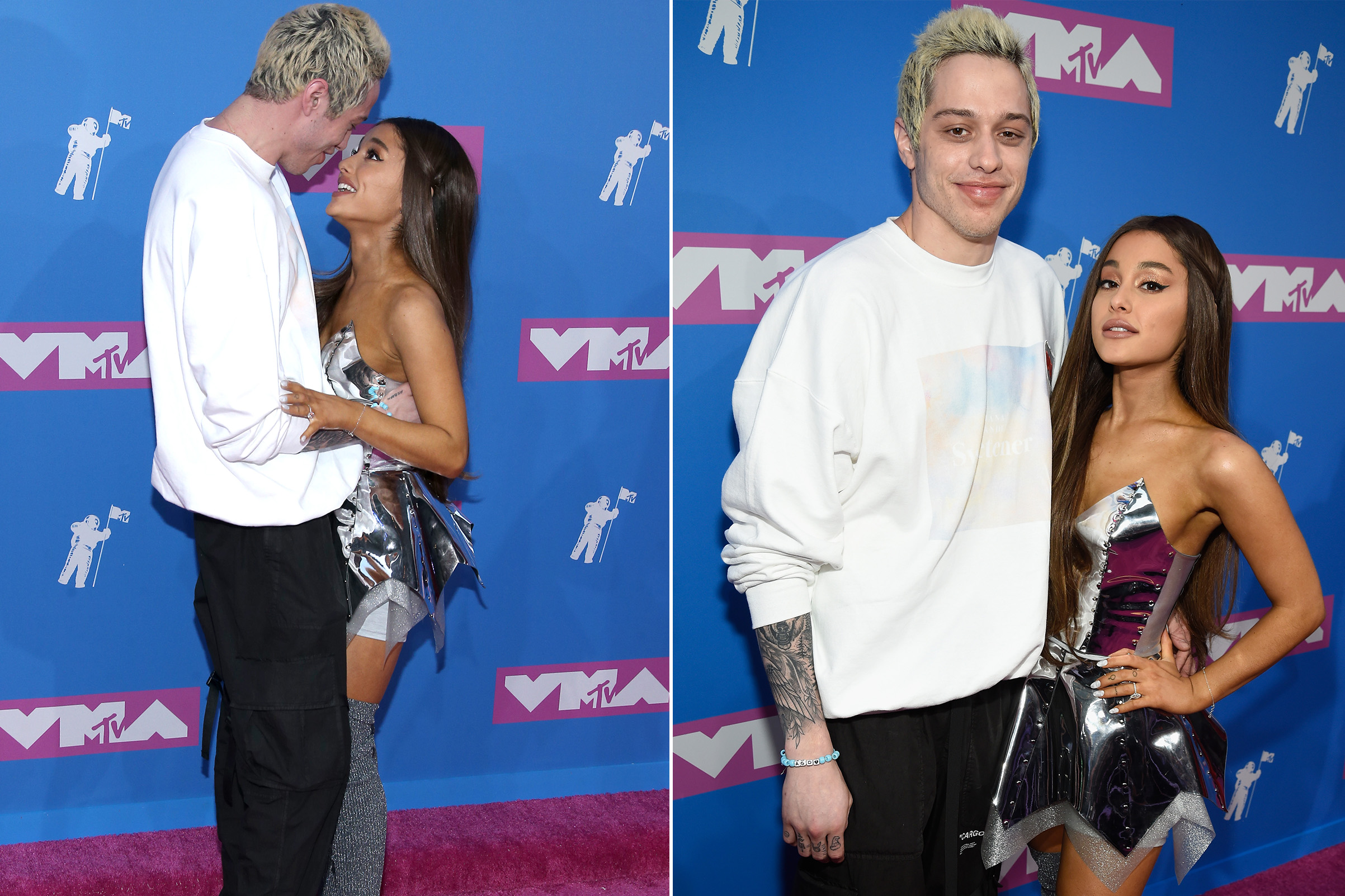 Pete Davidson and Ariana Grande on the VMAs Red Carpet