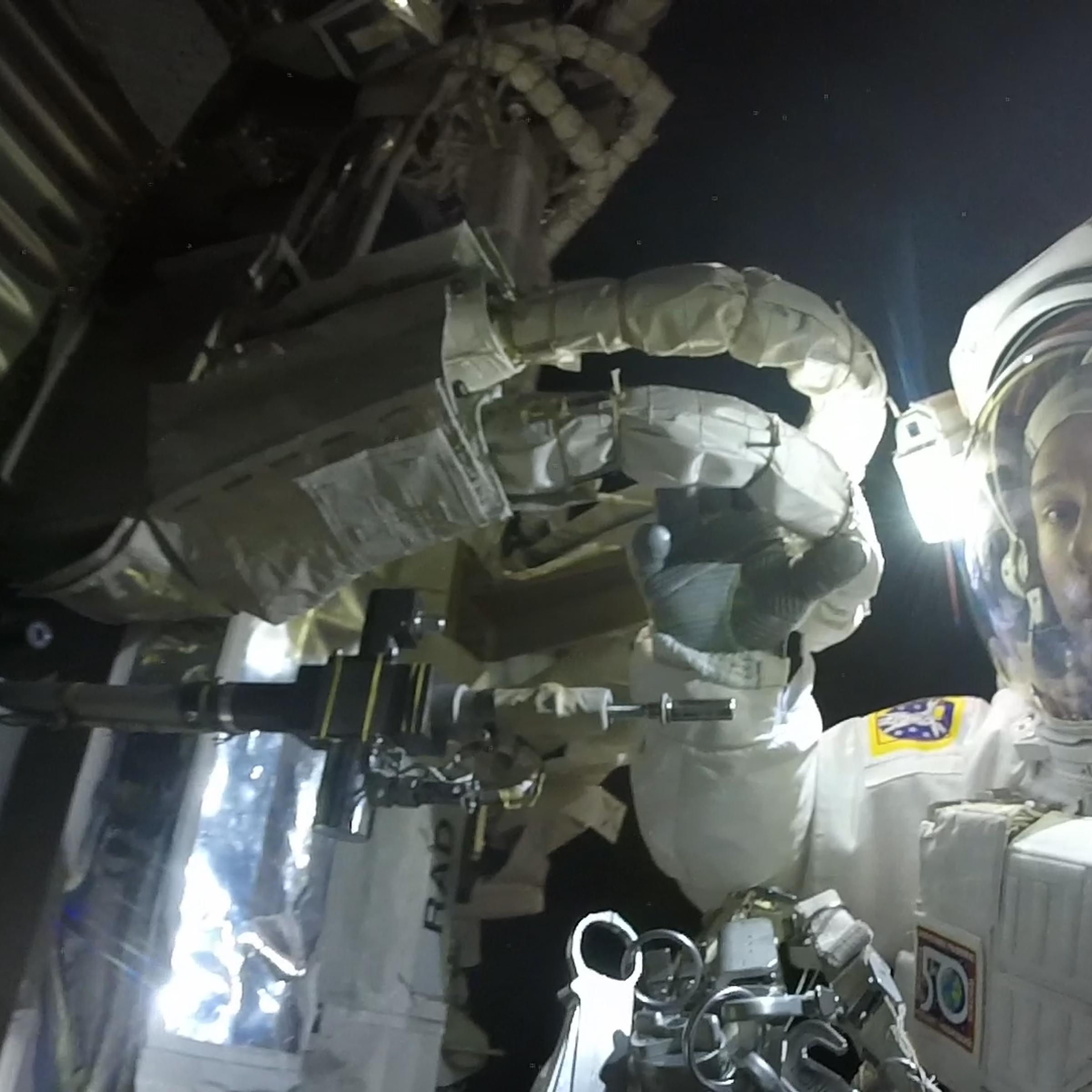French Astronaut Thomas Pesquet of ESA conducts a spacewalk outside the International Space Station on Friday, March 24.