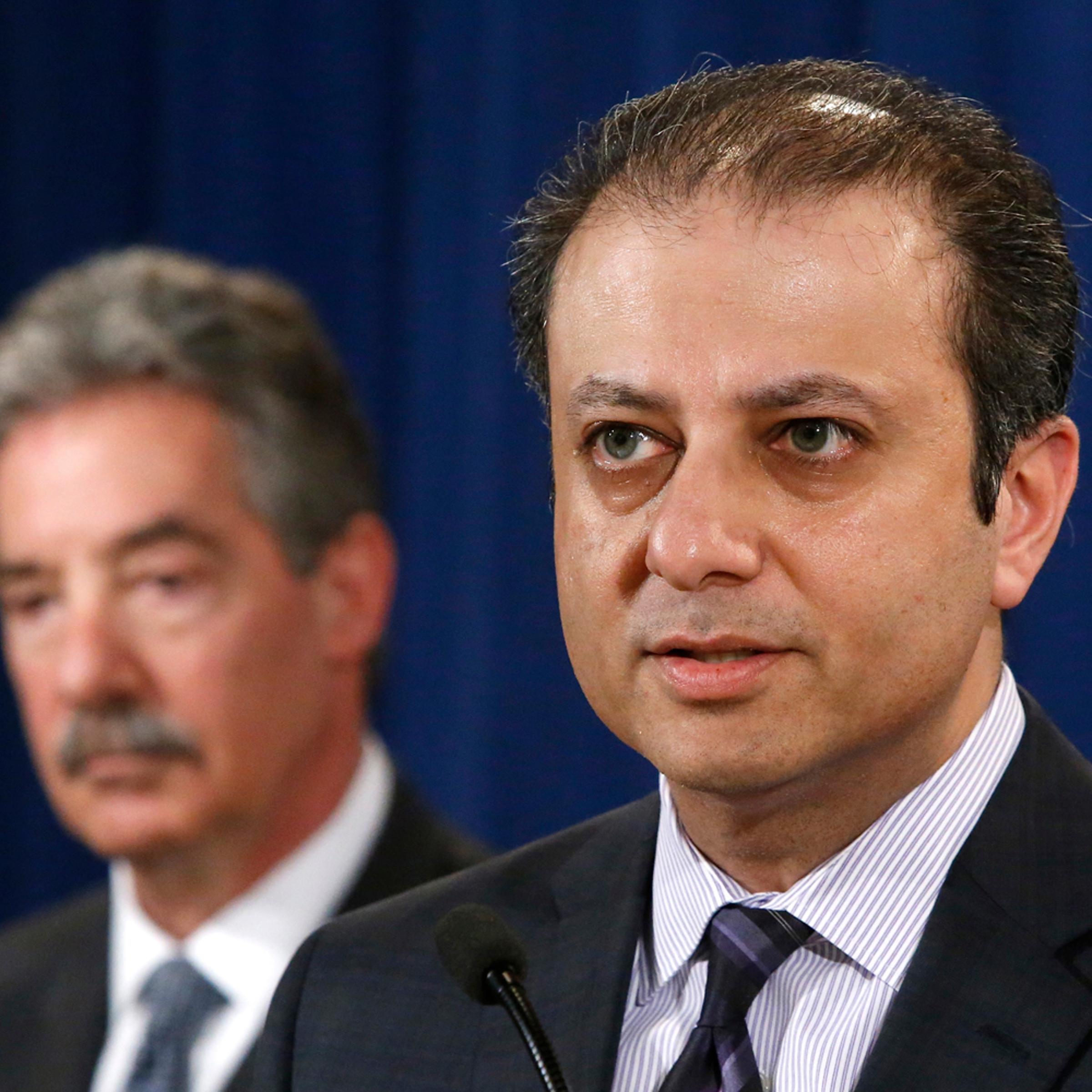 U.S. Attorney for the Southern District of New York Bharara speaks during an announcement of a settlement with Anadarko Petroleum Corp in Washington